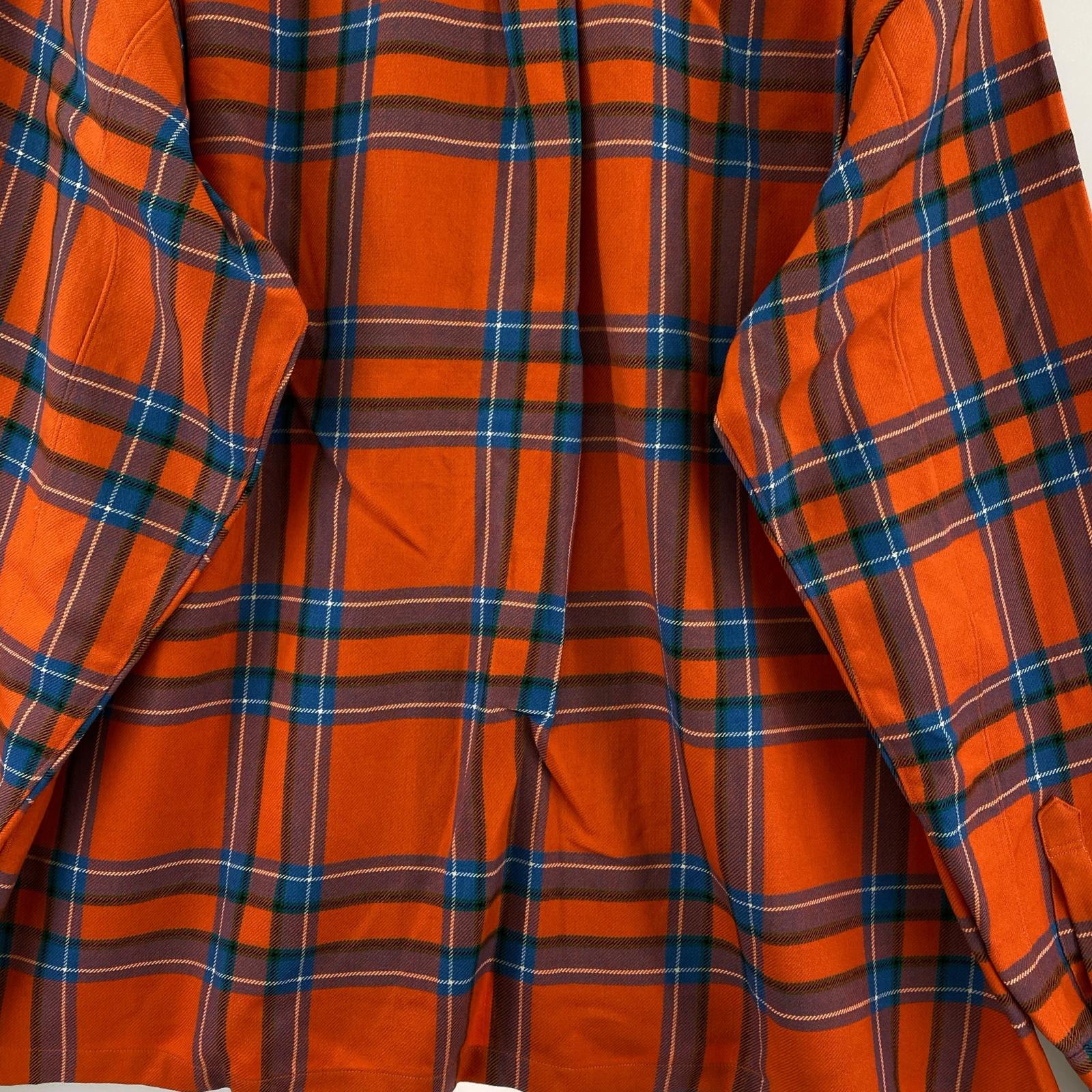 長袖シャツ COMME des GARCONS SHIRT 90s フロント切替 チェックシャツジャケット L レッド×ブルー L