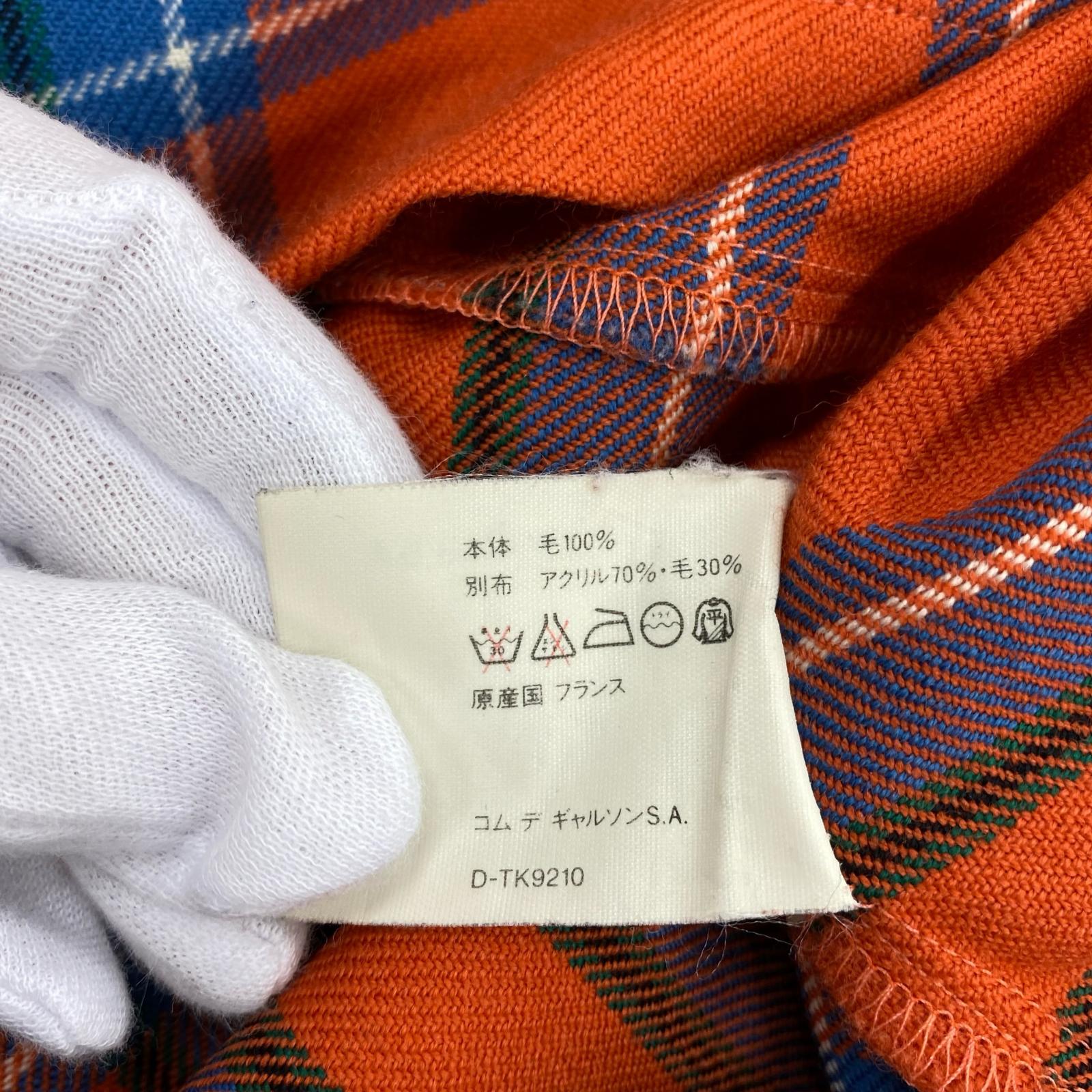 長袖シャツ COMME des GARCONS SHIRT 90s フロント切替 チェックシャツジャケット L レッド×ブルー L