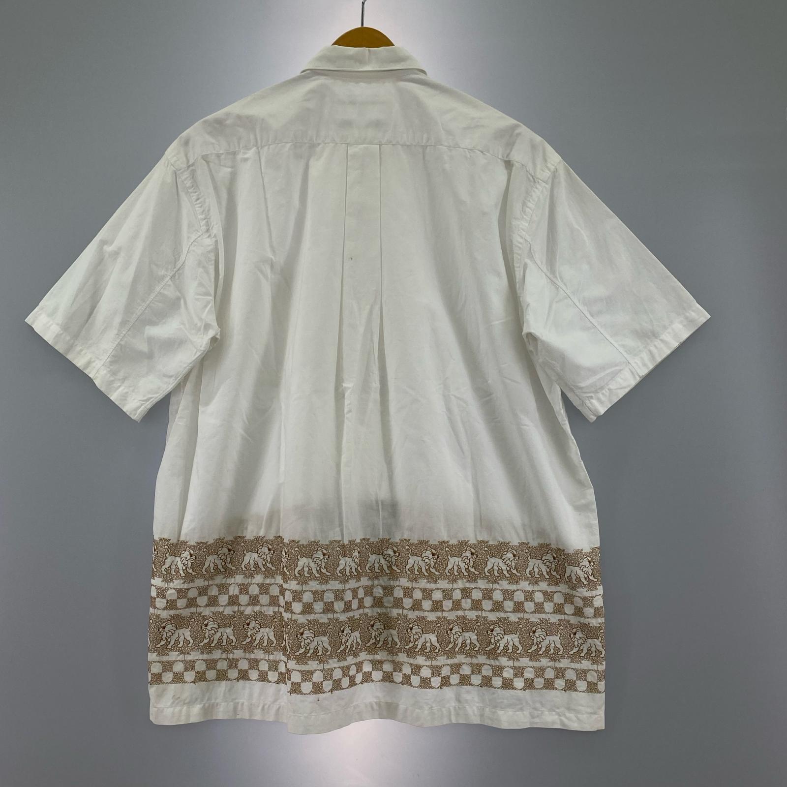 半袖シャツ COMME des GARCONS SHIRT 裾刺繍デザイン S/Sシャツ S ホワイト S ホワイト