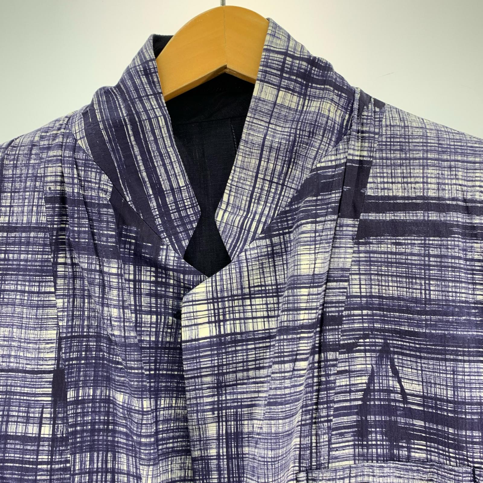 ジャケット COMME des GARCONS HOMME PLUS 90s リネン×シルク×コットン リバーシブルテーラードジャケット S ネイビー S