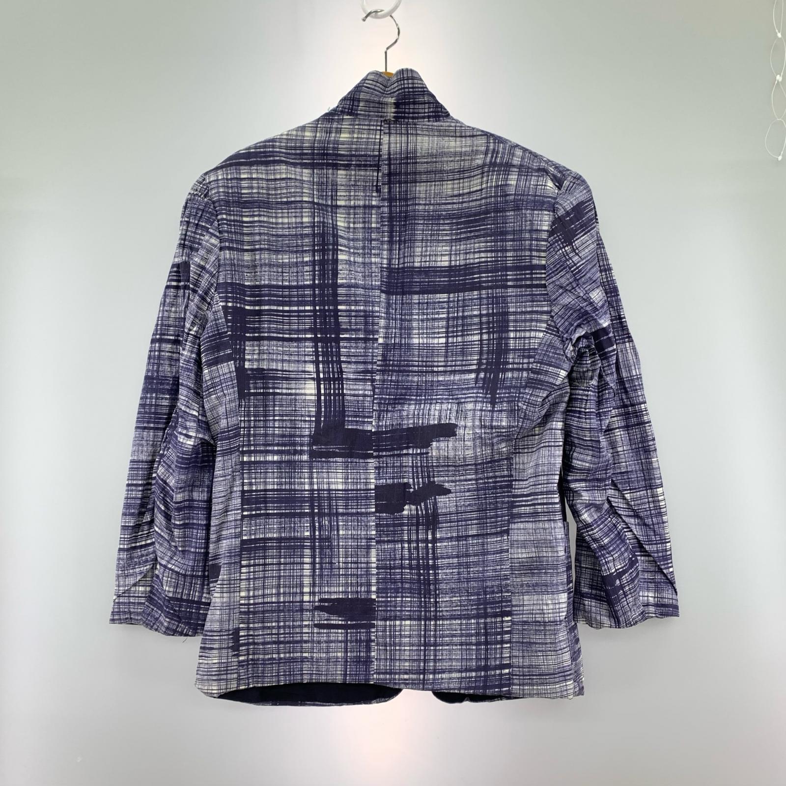 ジャケット COMME des GARCONS HOMME PLUS 90s リネン×シルク×コットン リバーシブルテーラードジャケット S ネイビー S