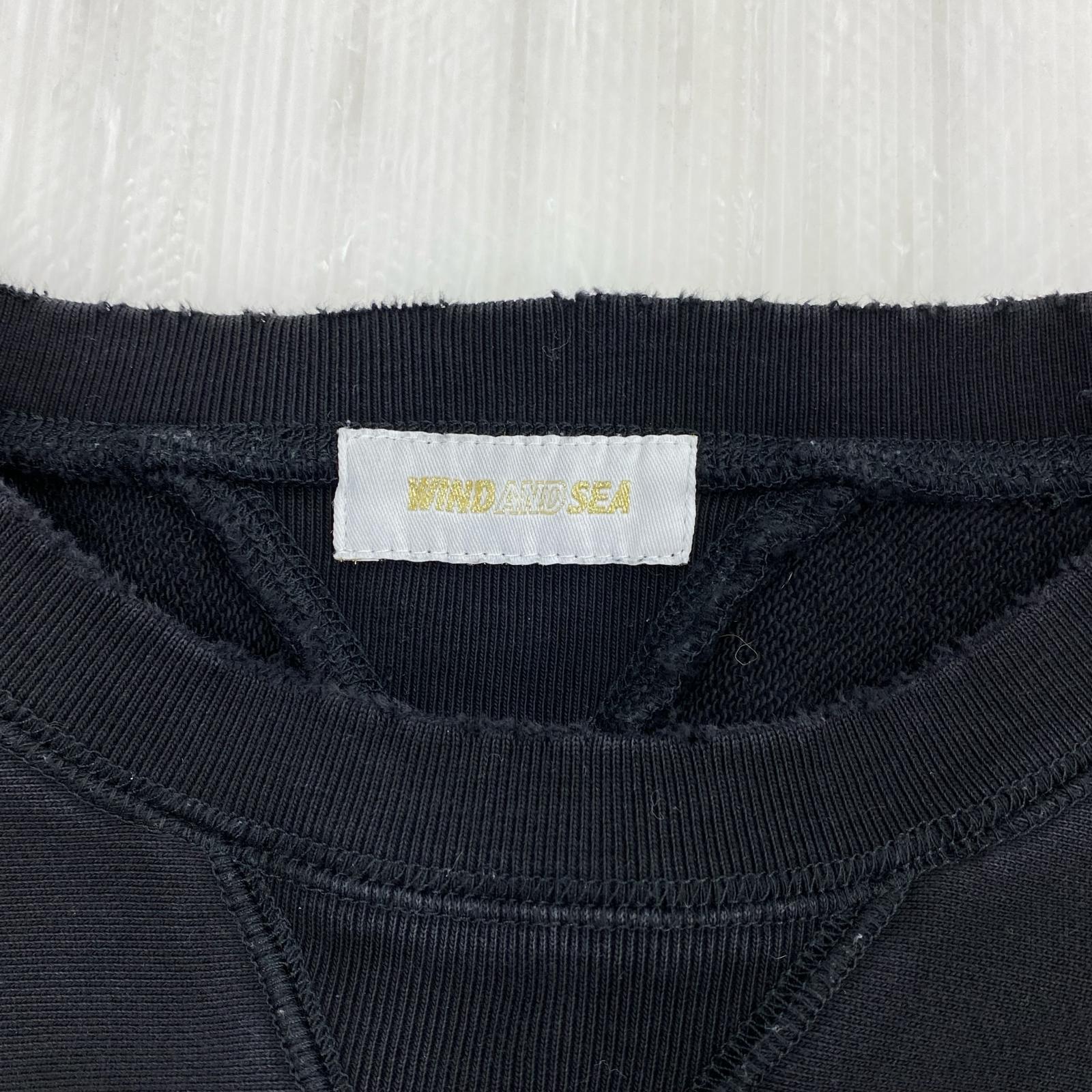 スウェット WIND AND SEA WDS SEA Damaged Crew neck 加工スウェット XL ブラック ブラック