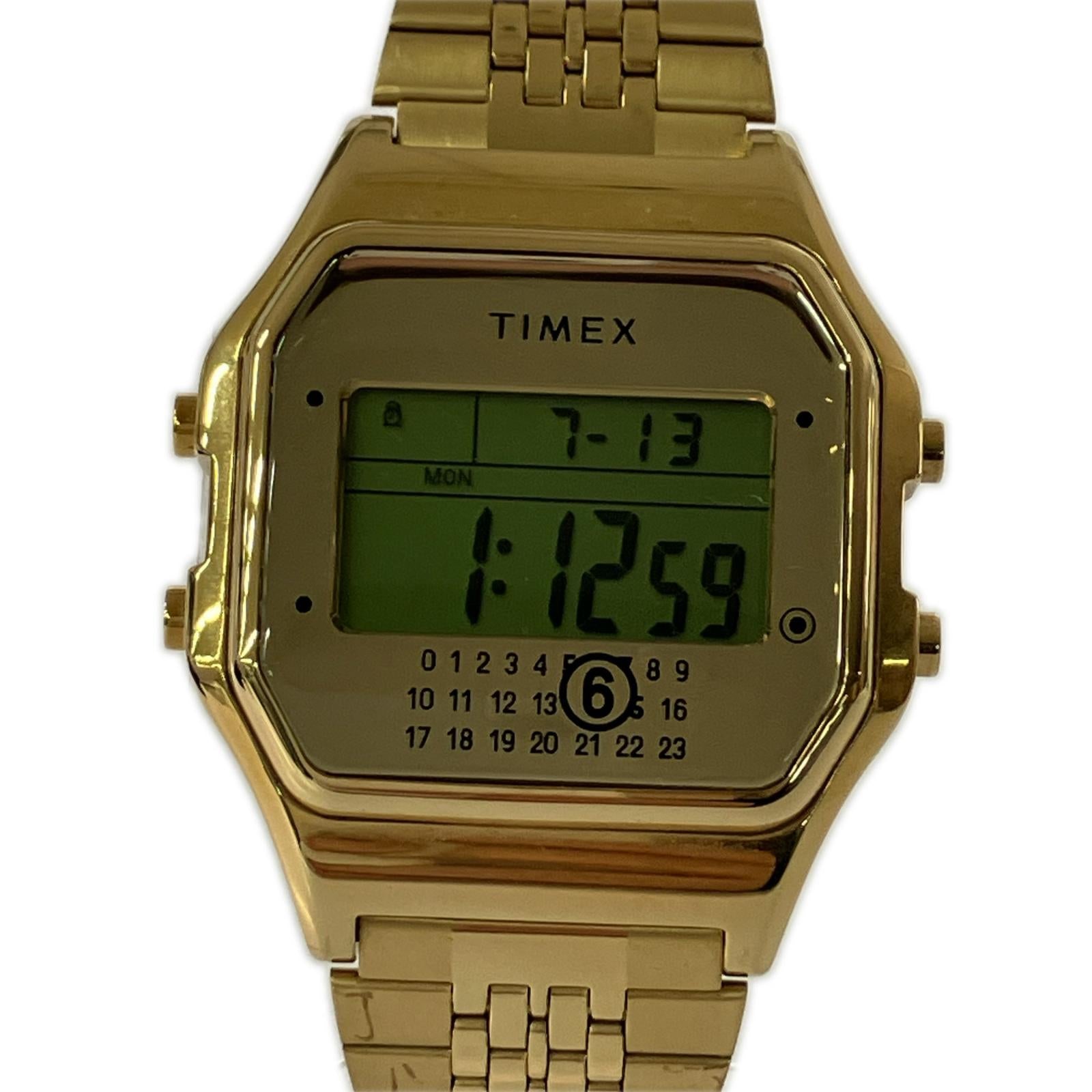 腕時計 MM6×TIMEX T80 gift set w/extra bracelet デジタル腕時計 ゴールド ゴールド