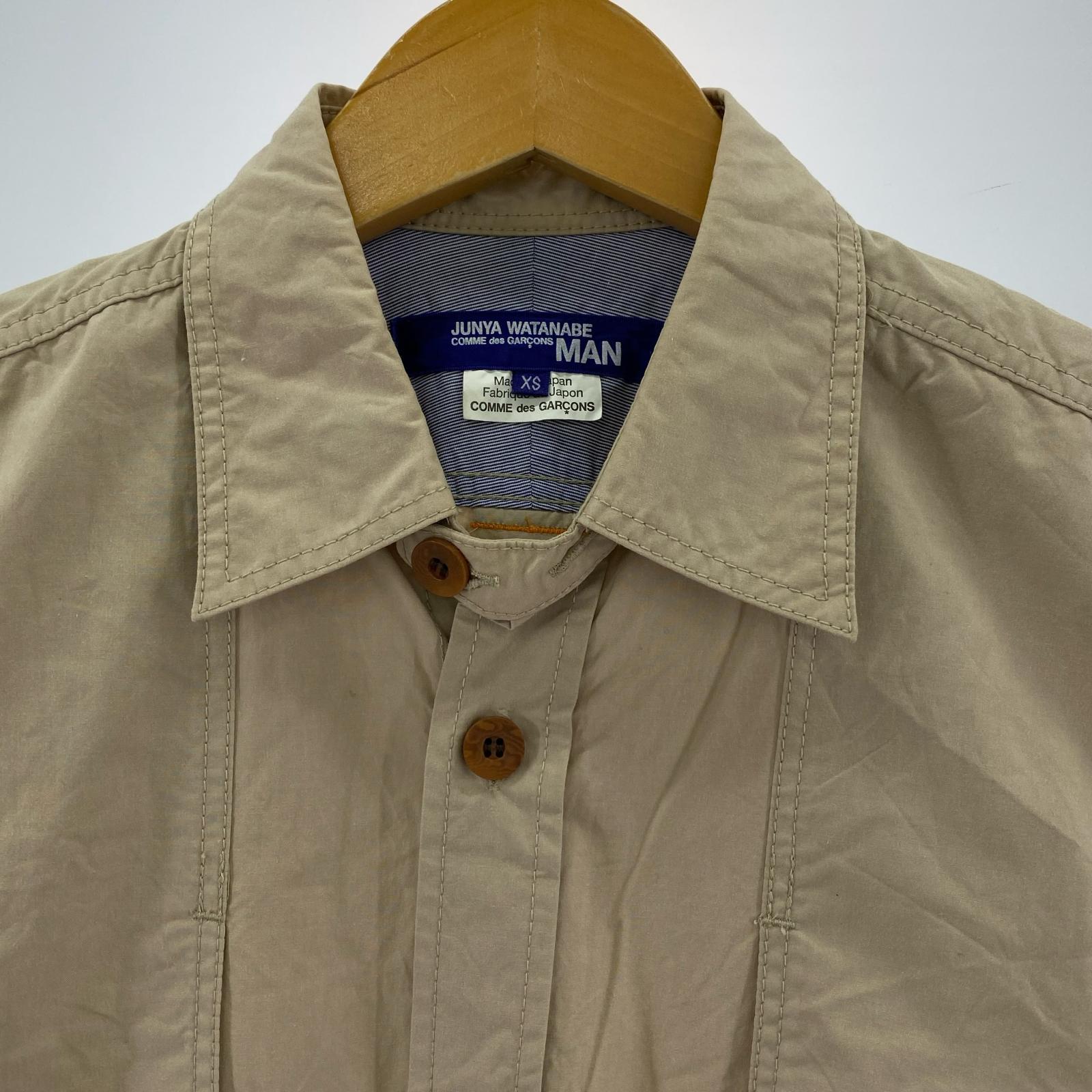長袖シャツ JUNYA WATANABE COMME des GARCONS MAN パッチワークシャツジャケット XS ベージュ ベージュ