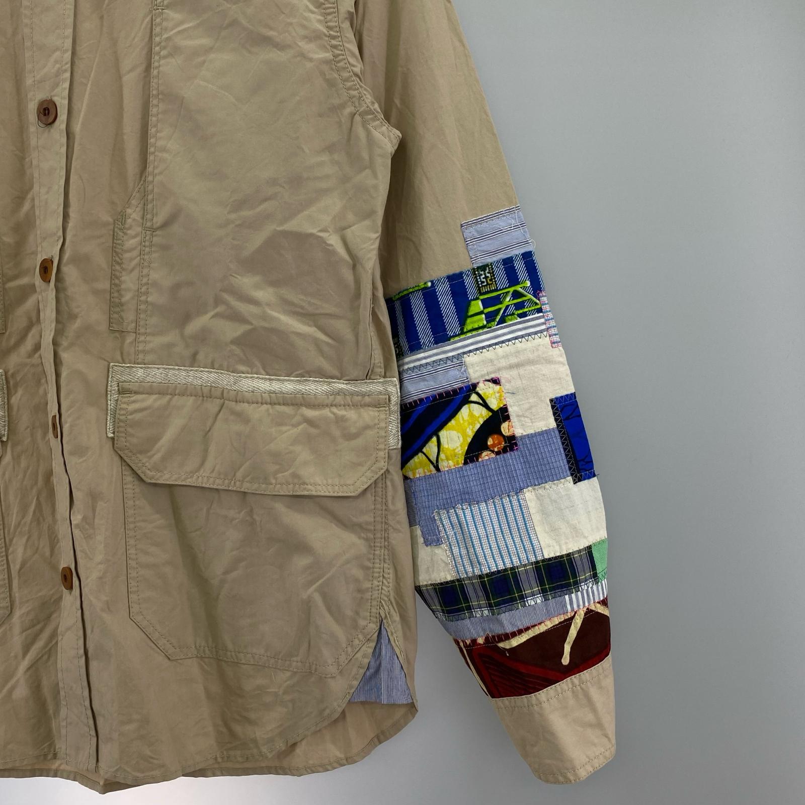 長袖シャツ JUNYA WATANABE COMME des GARCONS MAN パッチワークシャツジャケット XS ベージュ ベージュ