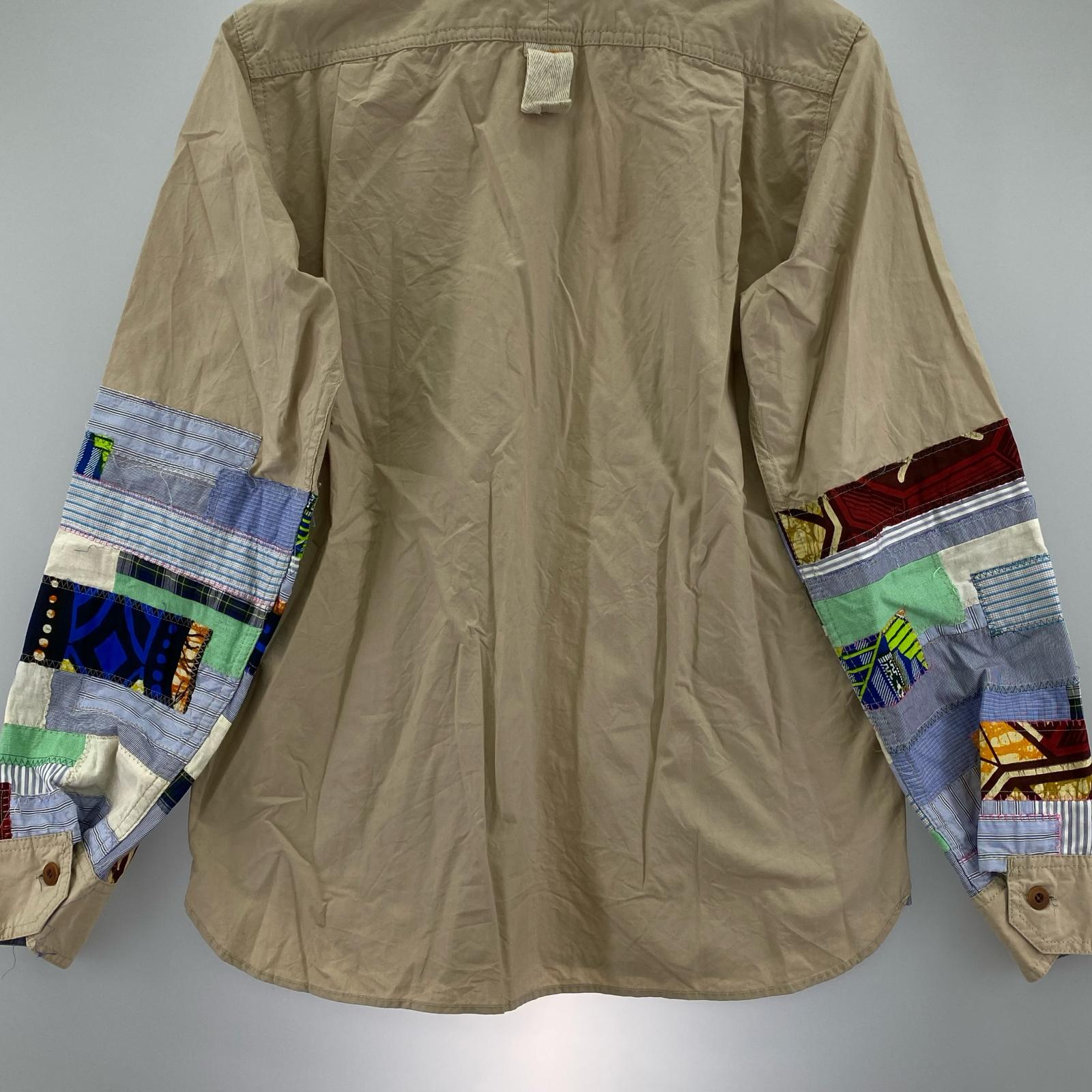 長袖シャツ JUNYA WATANABE COMME des GARCONS MAN パッチワークシャツジャケット XS ベージュ ベージュ