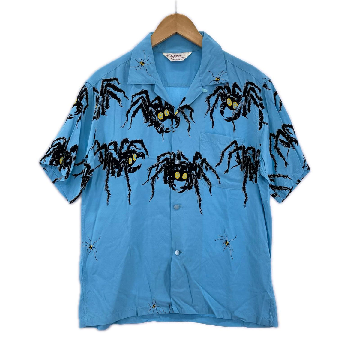 半袖シャツ Star OF HOOLYWOOD 開襟 TARANTULA 水色(M) M