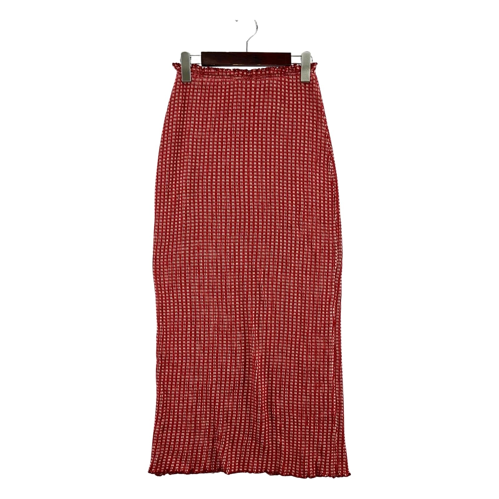ロングスカート RED 日本製 フリー