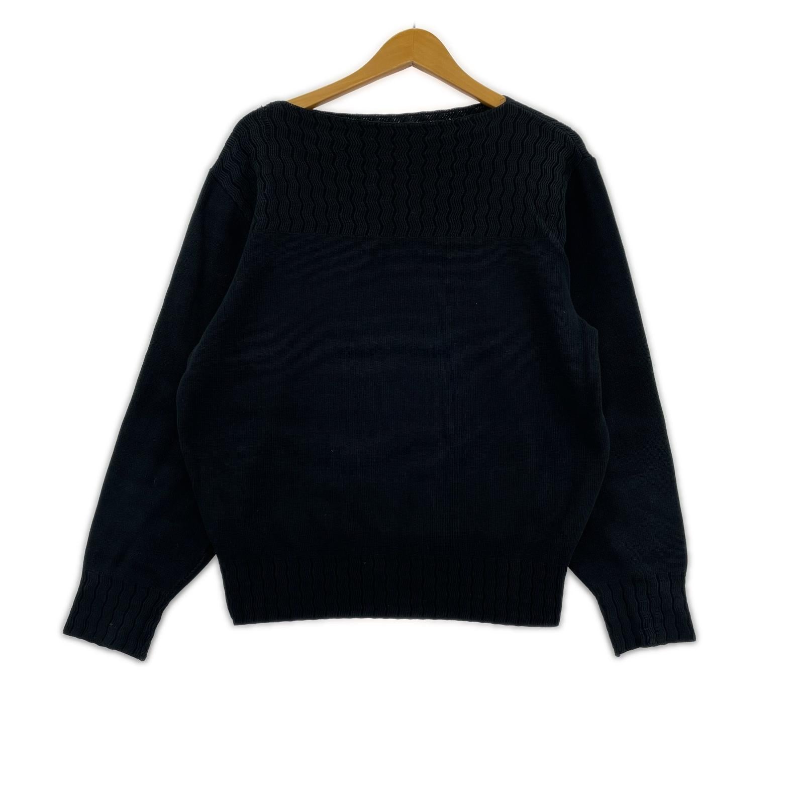 スウェット HOMME PLUS 89SS ボートネック切替スウェット ブラック