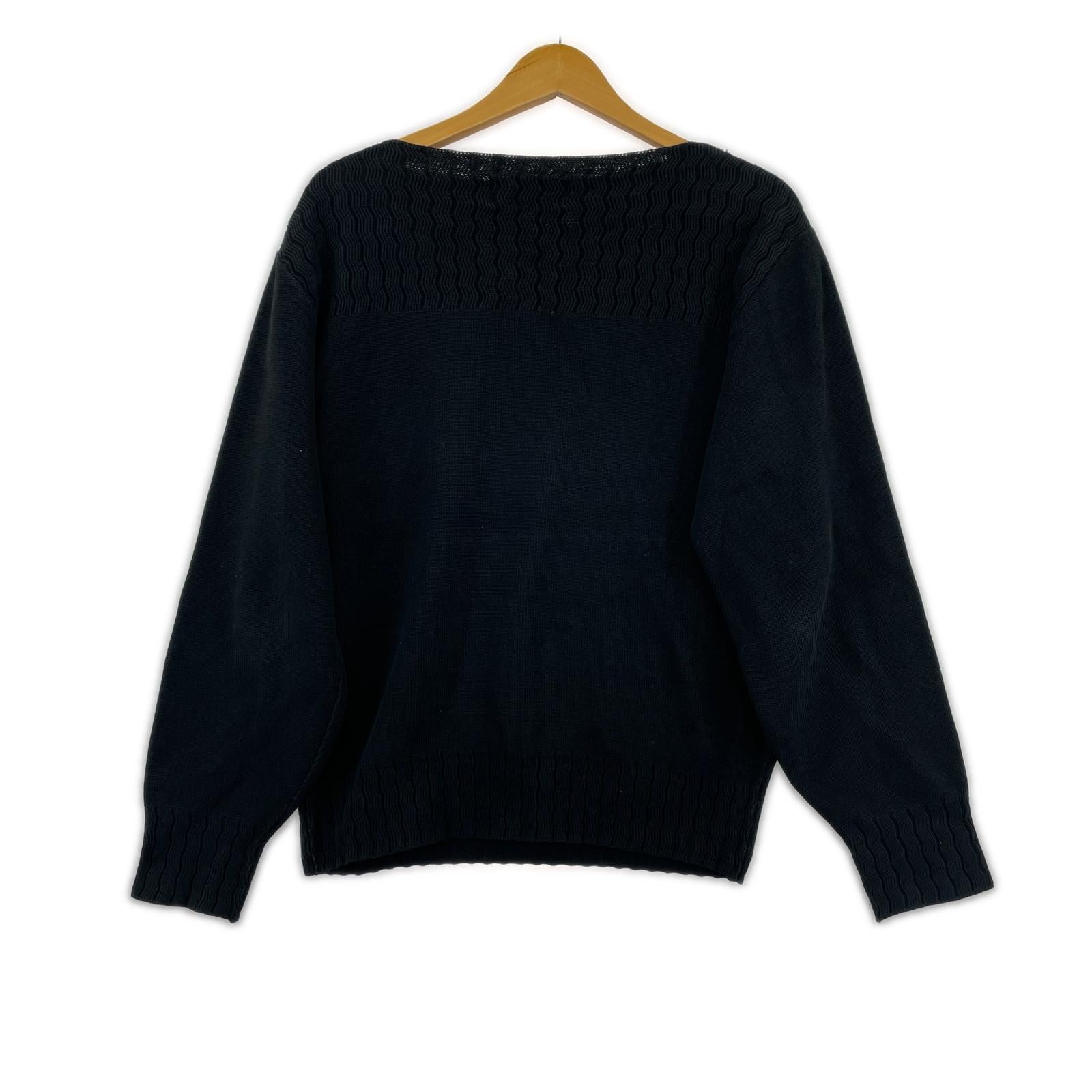 スウェット HOMME PLUS 89SS ボートネック切替スウェット ブラック