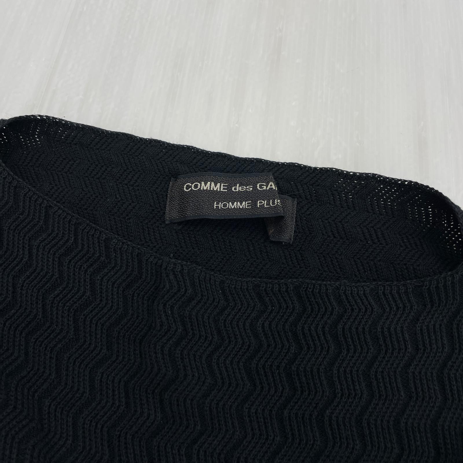 スウェット HOMME PLUS 89SS ボートネック切替スウェット ブラック