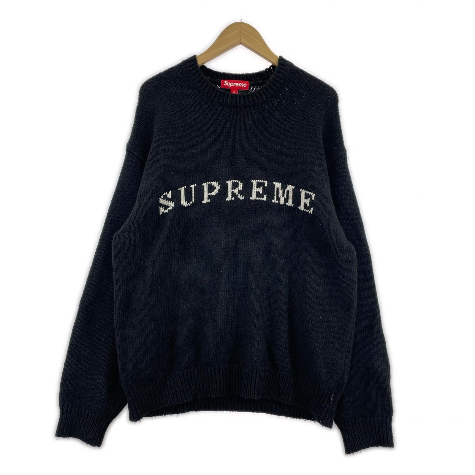 ニット CONTRAST LOGO SWEATER M ブラック