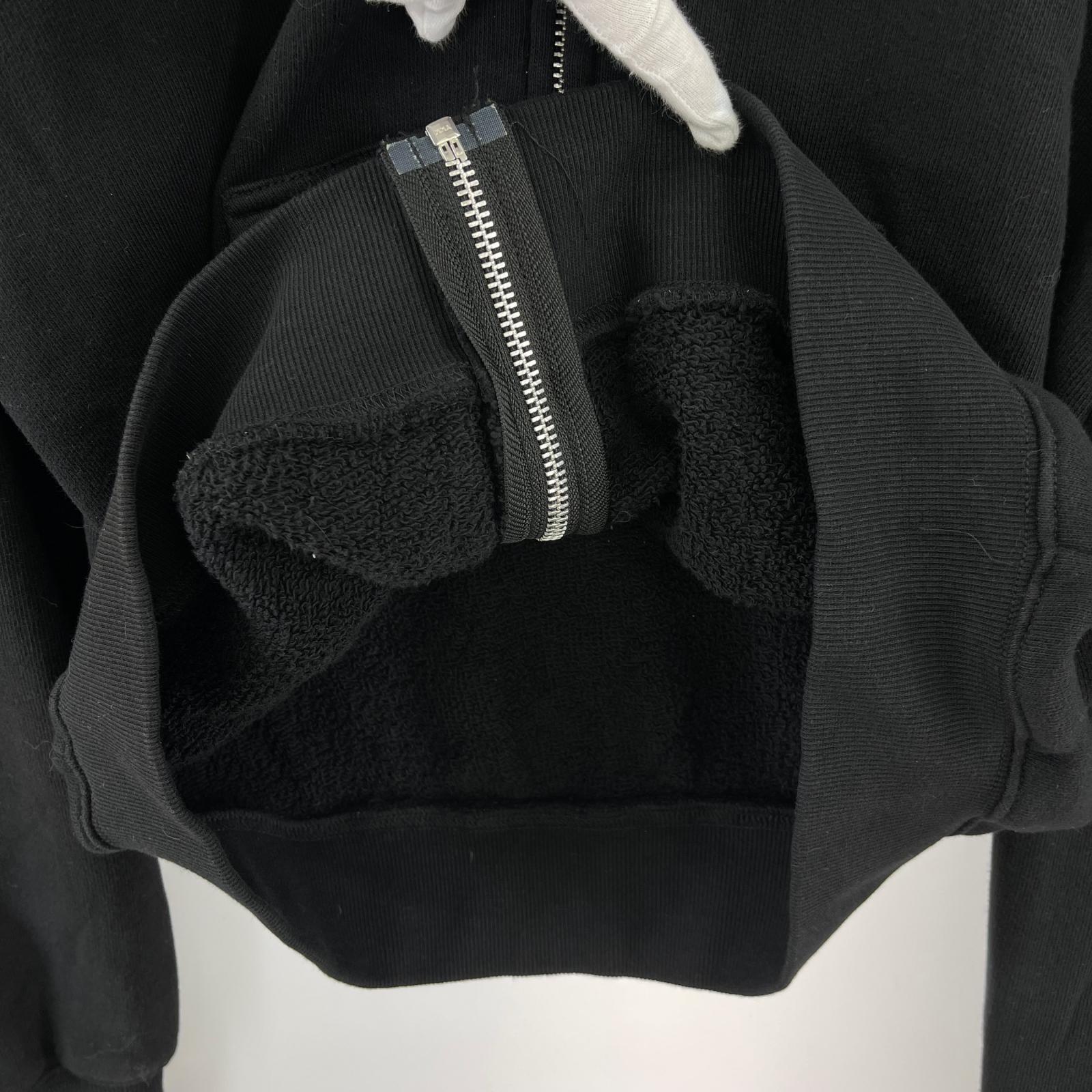 パーカー Leather Elbow Patch Zip Hoodie BLK M M ブラック