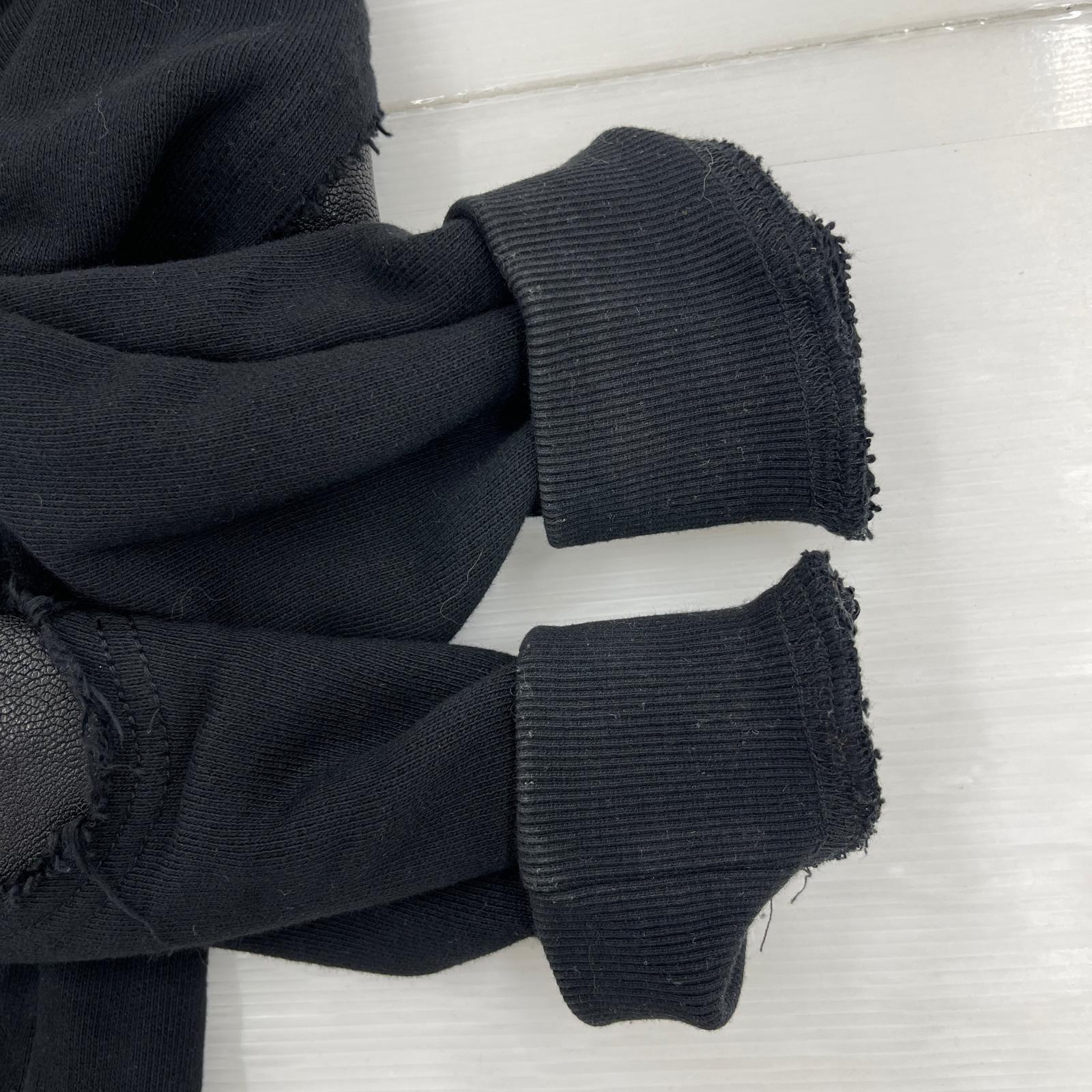 パーカー Leather Elbow Patch Zip Hoodie BLK M M ブラック