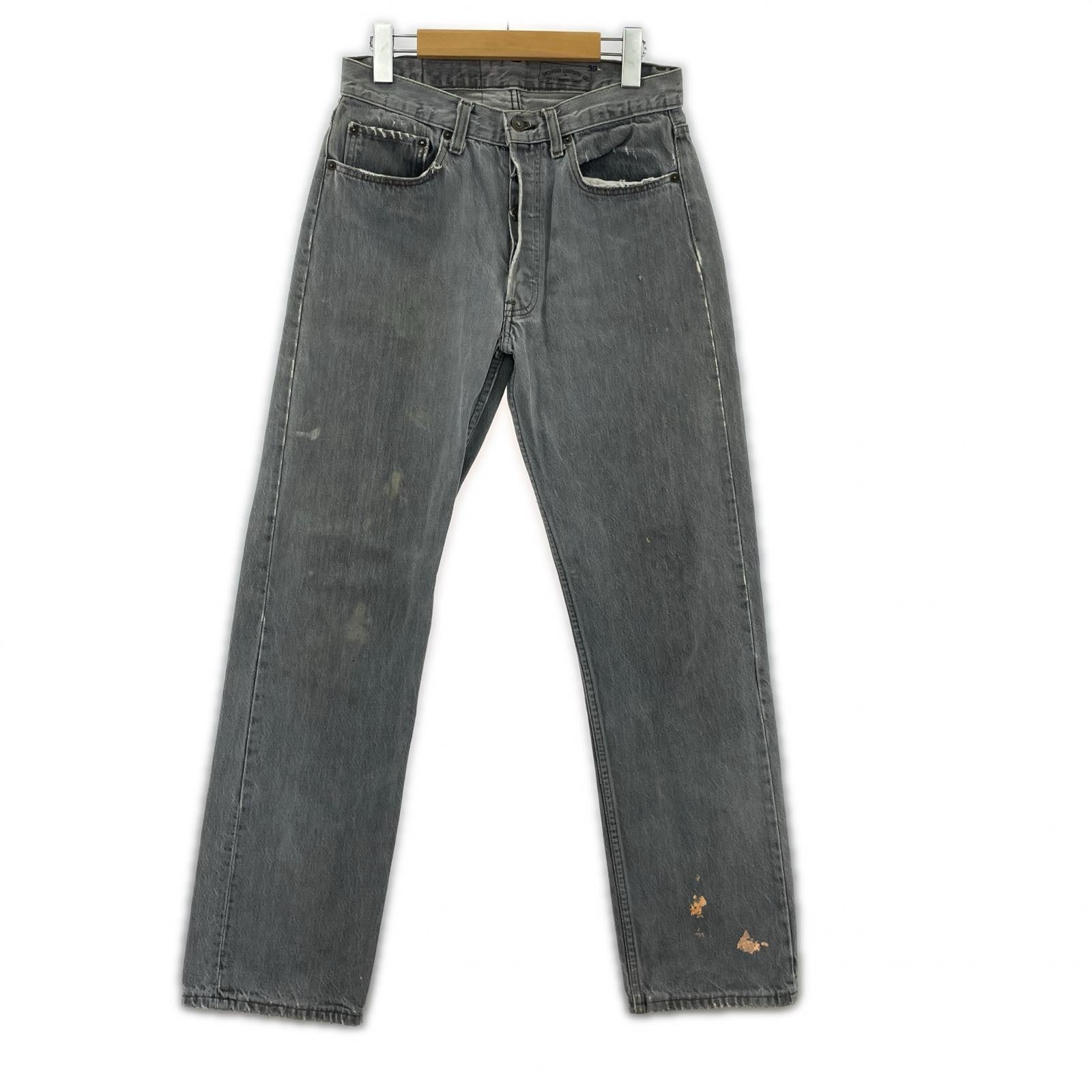 デニムパンツ 80s USA製 501-0658 ハチマル 先染めブラックデニムパンツ W32 39 グレー