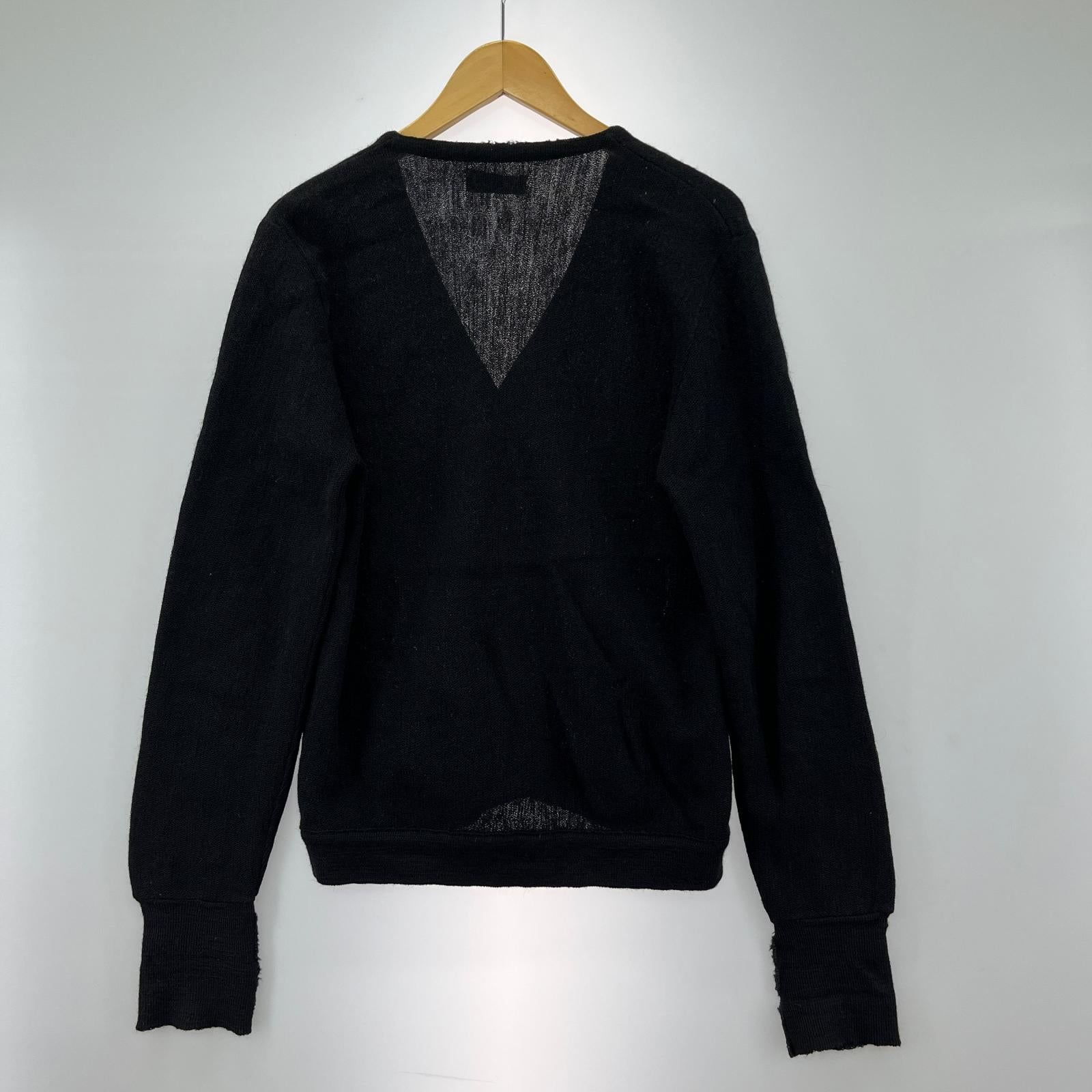 カーディガン 60s頃 アルパカ×ウール ニットカーディガン(M) ブラック M ブラック