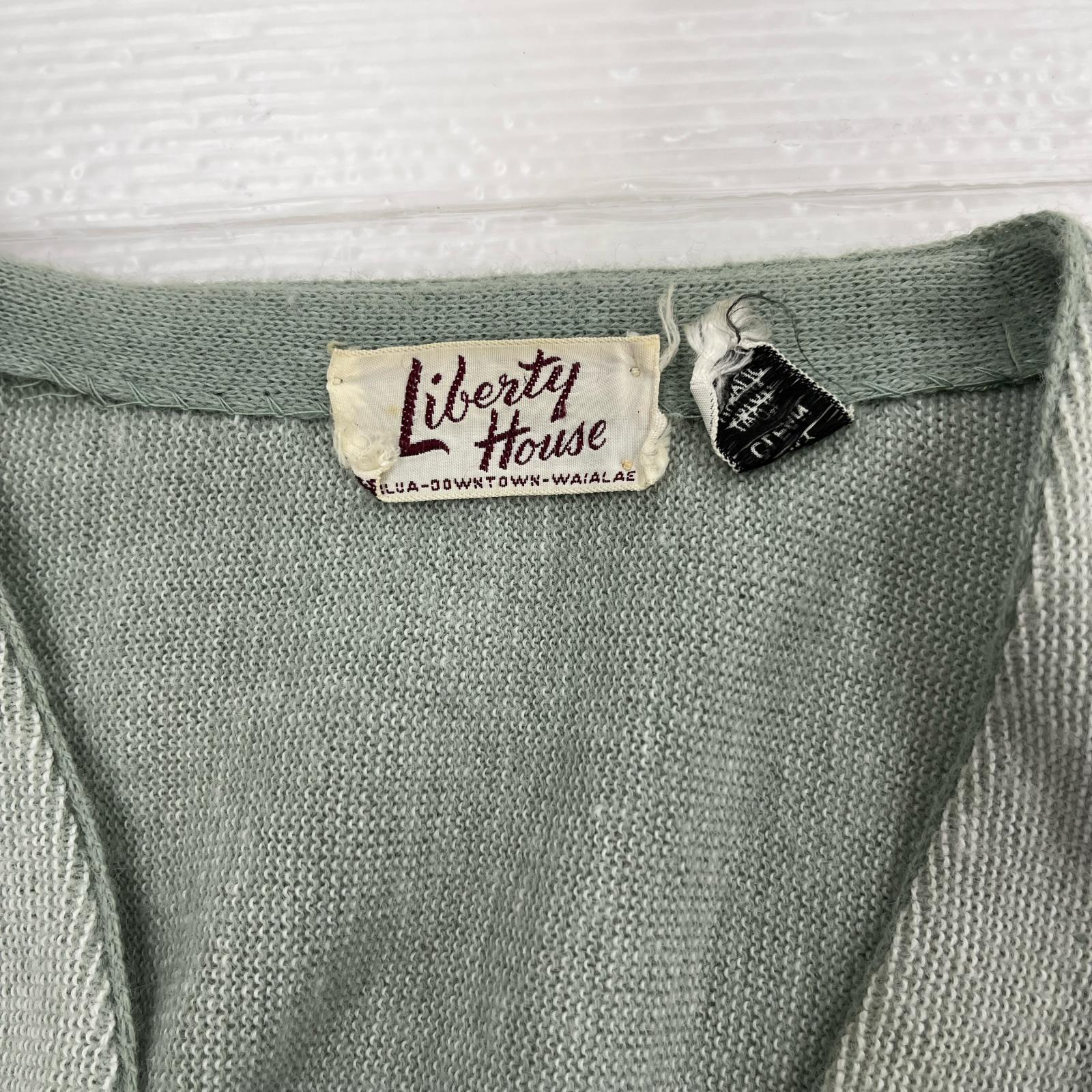 カーディガン 60s Liberty House アクリルニットカーディガン L ミントカラー L グレー