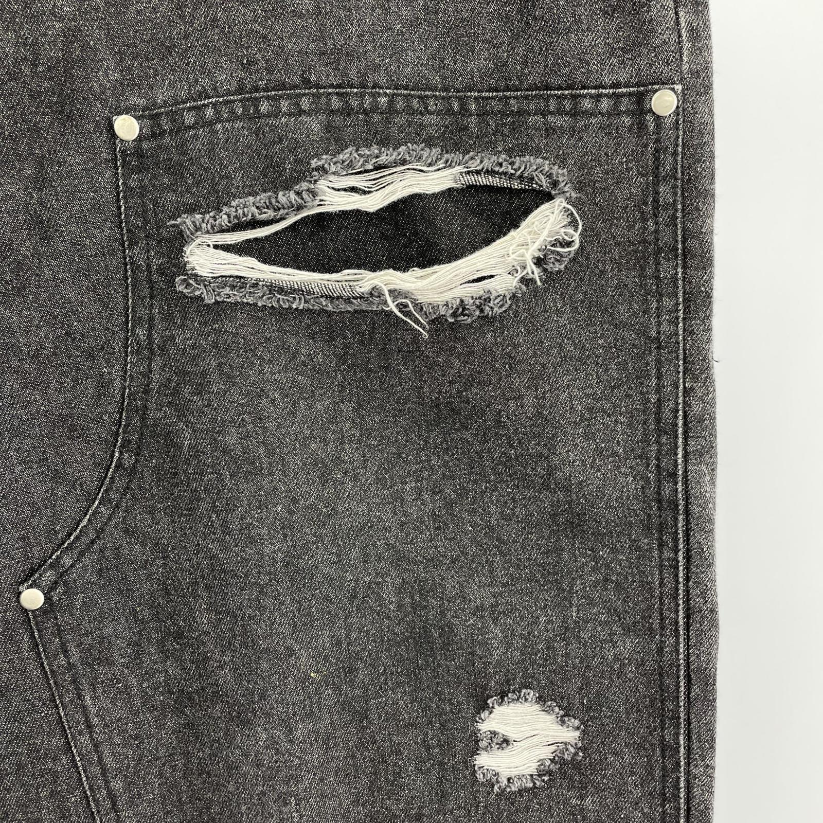 デニムパンツ VIEDIT/Double Knee Wide Denim Pants 1 ブラック