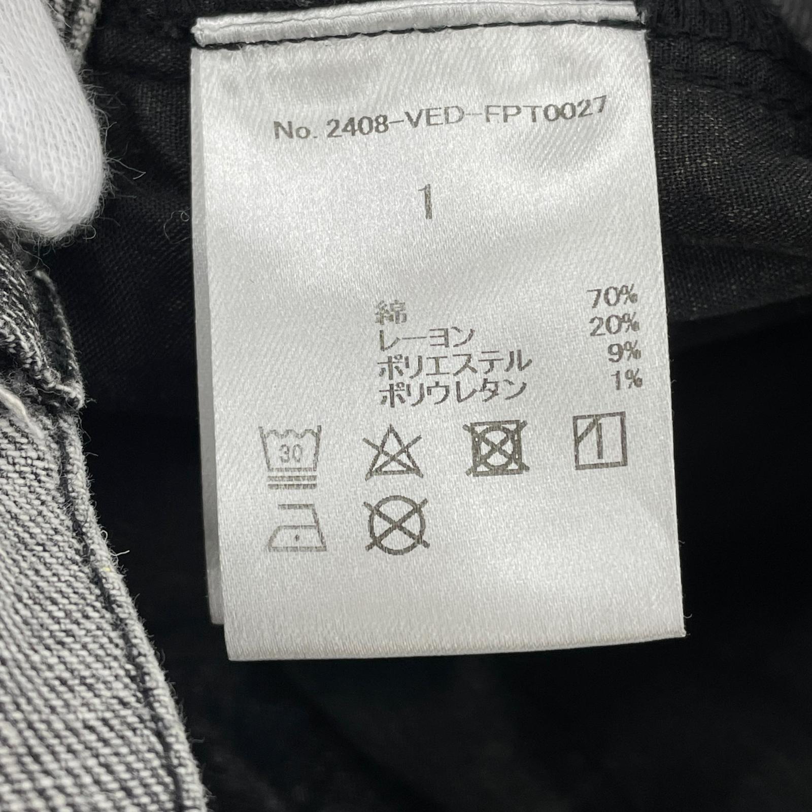 デニムパンツ VIEDIT/Double Knee Wide Denim Pants 1 ブラック