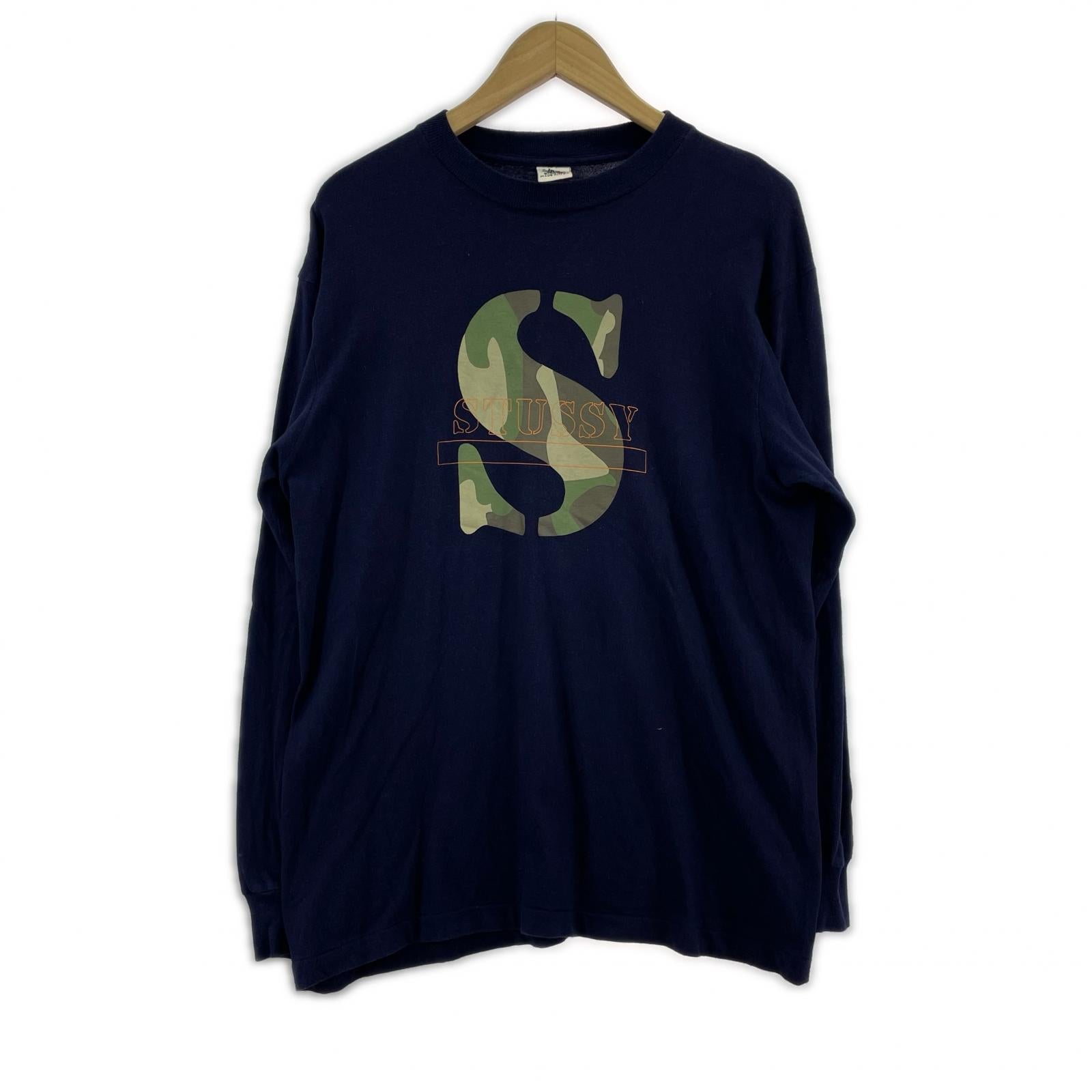長袖Ｔシャツ old stussy 90s Lサイズ M ネイビー