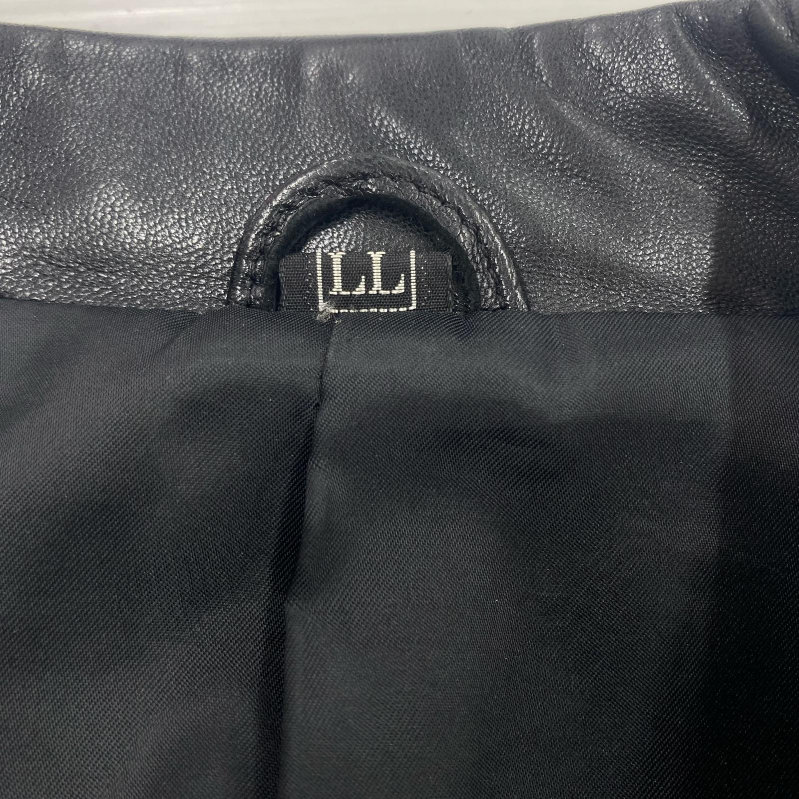 テーラードジャケット ラムレザー LL ブラック