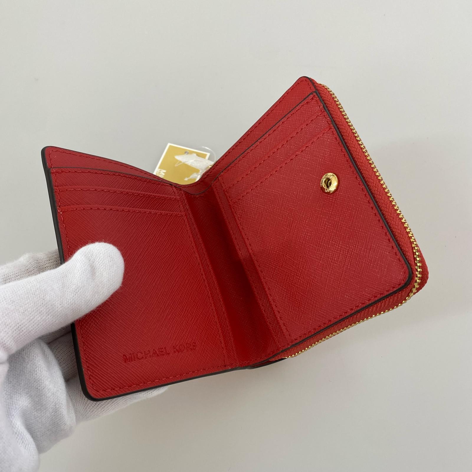 コンパクトウォレット MICHAEL KORS SNAP WALLET RED