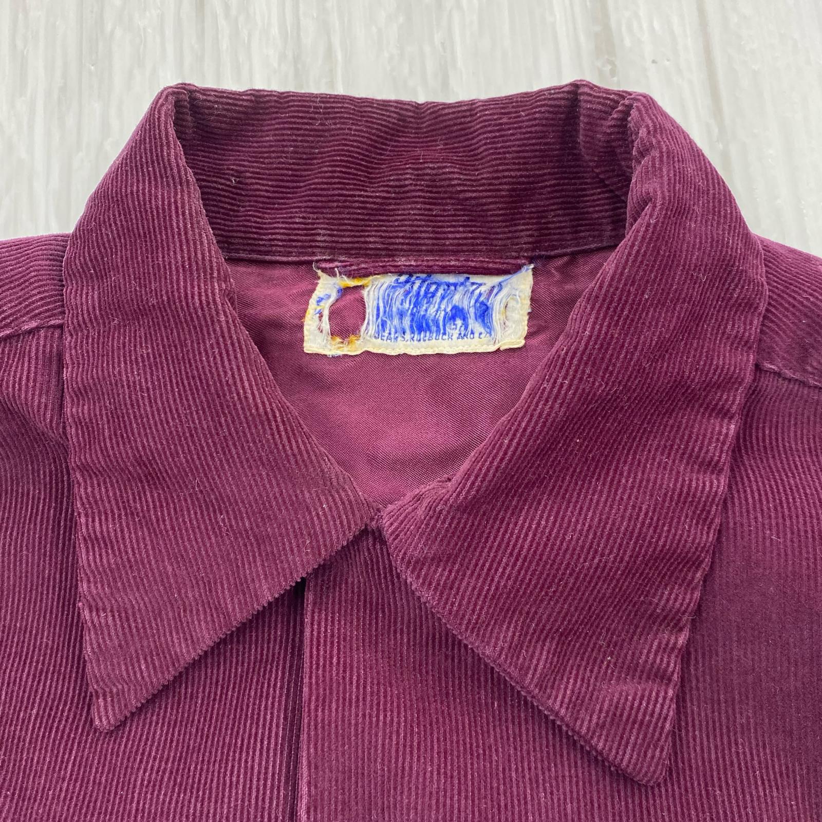 長袖シャツ 50s Pilgrim コーデュロイシャツ ワインレッド
