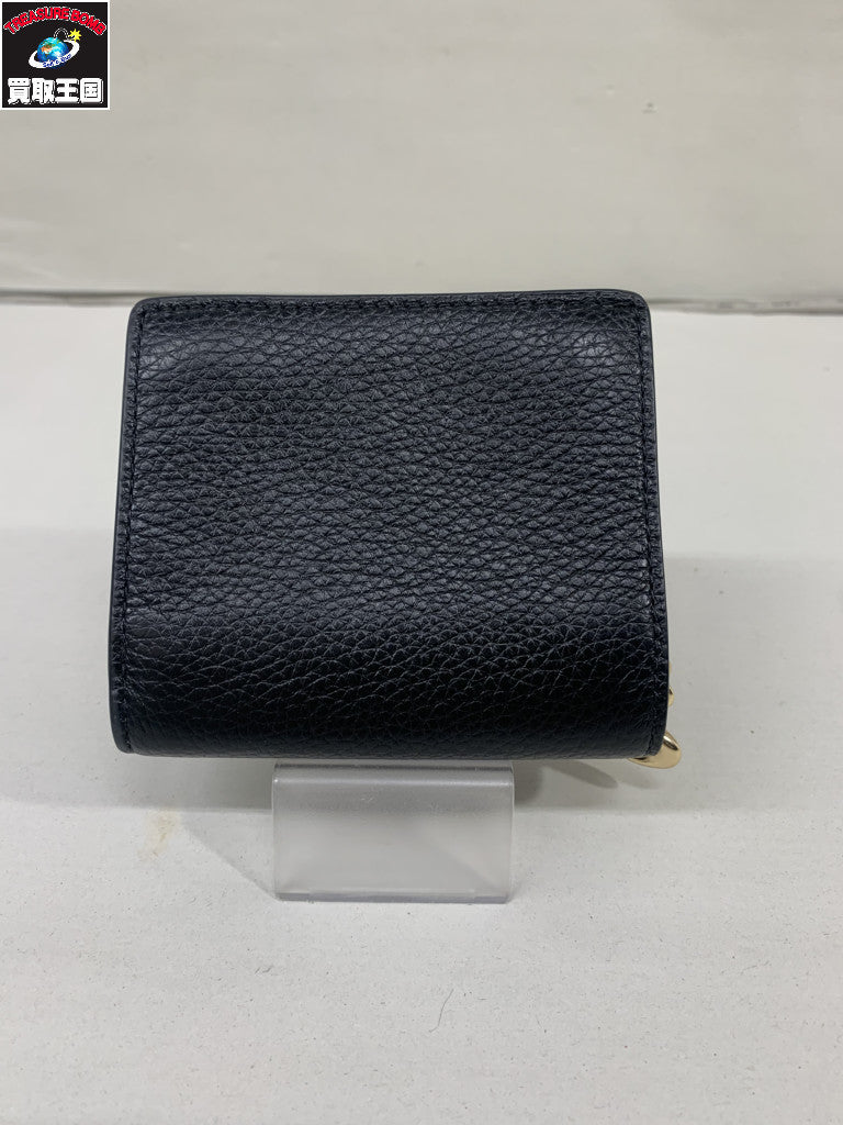 二つ折り財布 黒 C2862