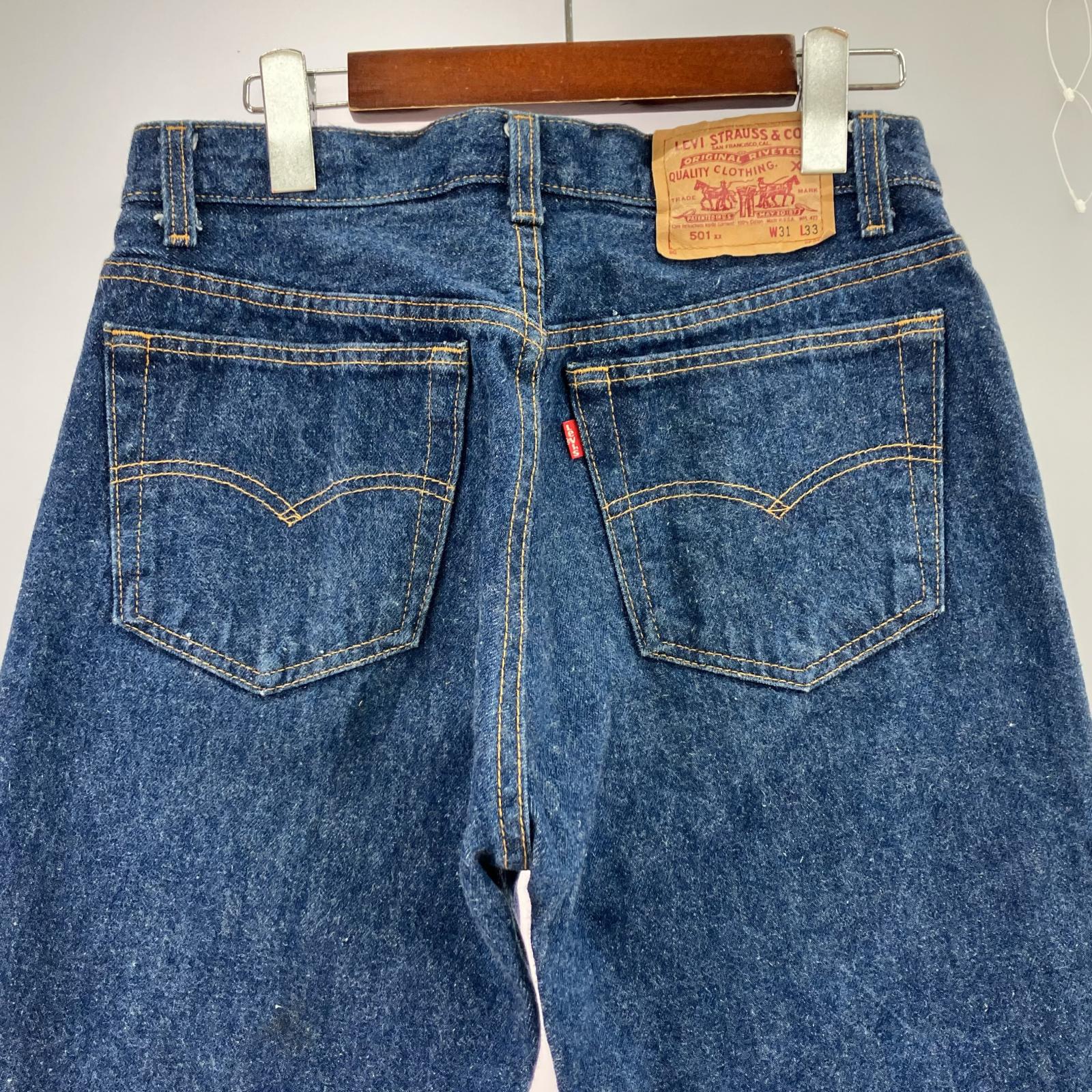 デニムパンツ ボタン裏552 USA製 501XX W31 31 ネイビー