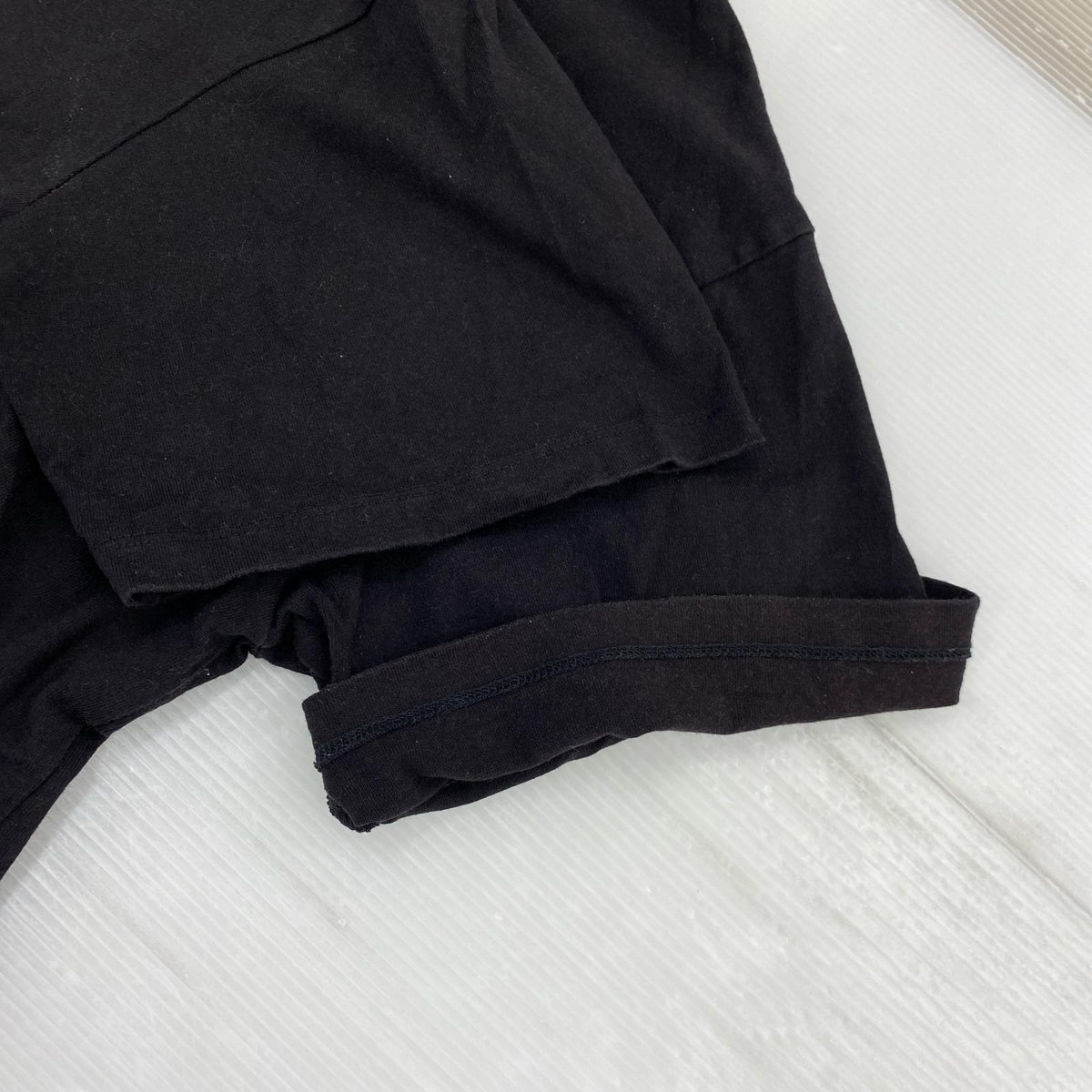 半袖Ｔシャツ ×MOUSSY ﾗｲﾝｽﾄｰﾝ ﾛｺﾞ ﾌﾟﾘﾝﾄ フリー ブラック