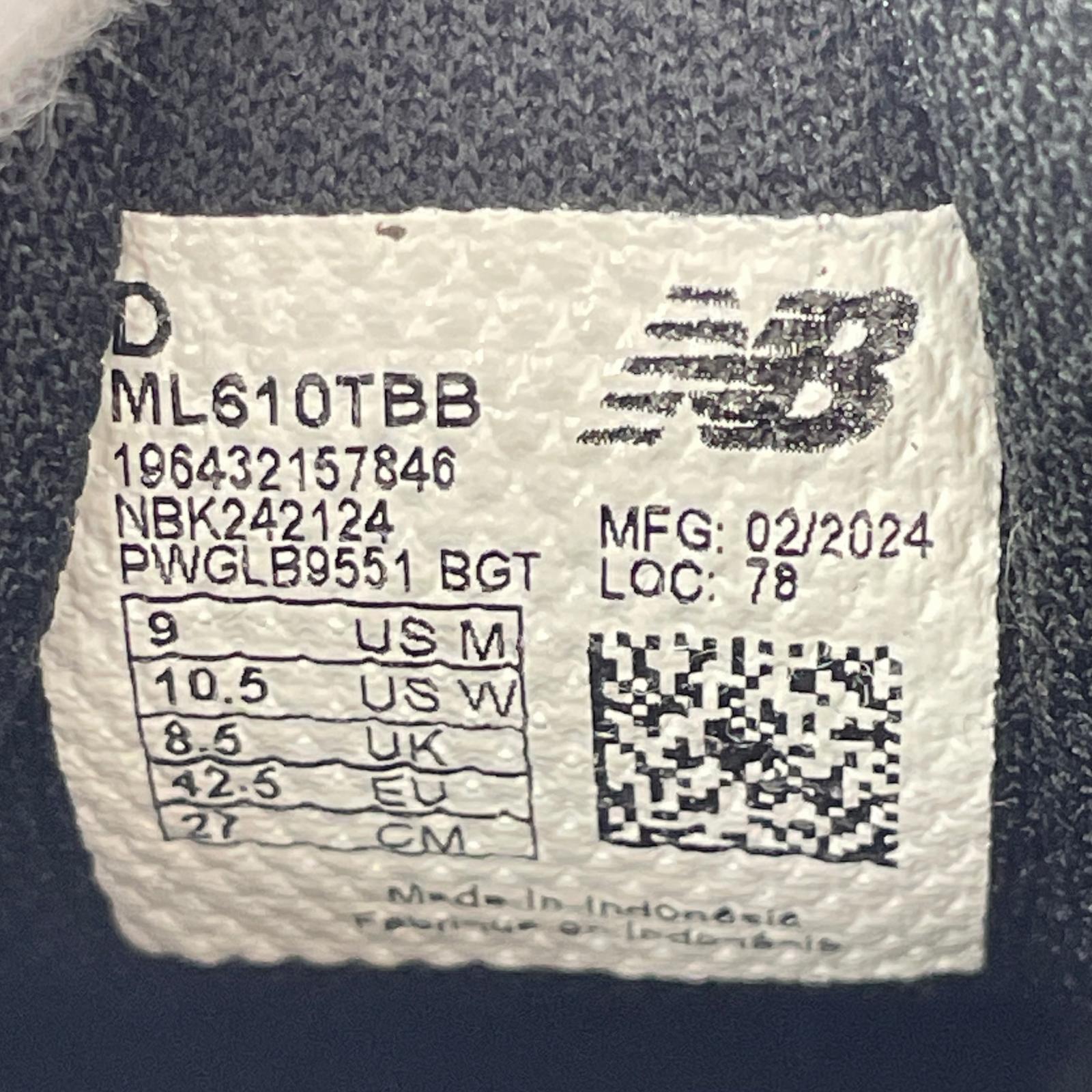 スニーカー ML610TBB/黒/27 27cm (US9 UK8 1/2 EU44) ブラック