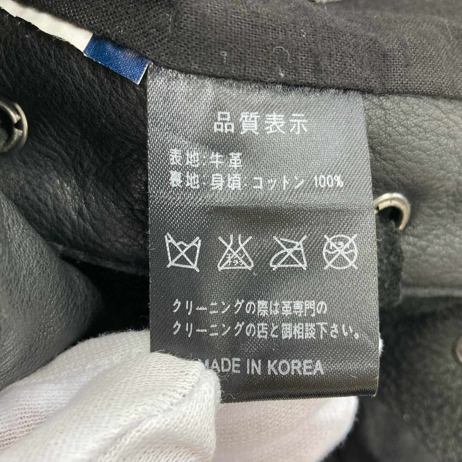 レザージャケット KADOYA ジップ レースアップ レザー ベスト 3L 黒 ブラック