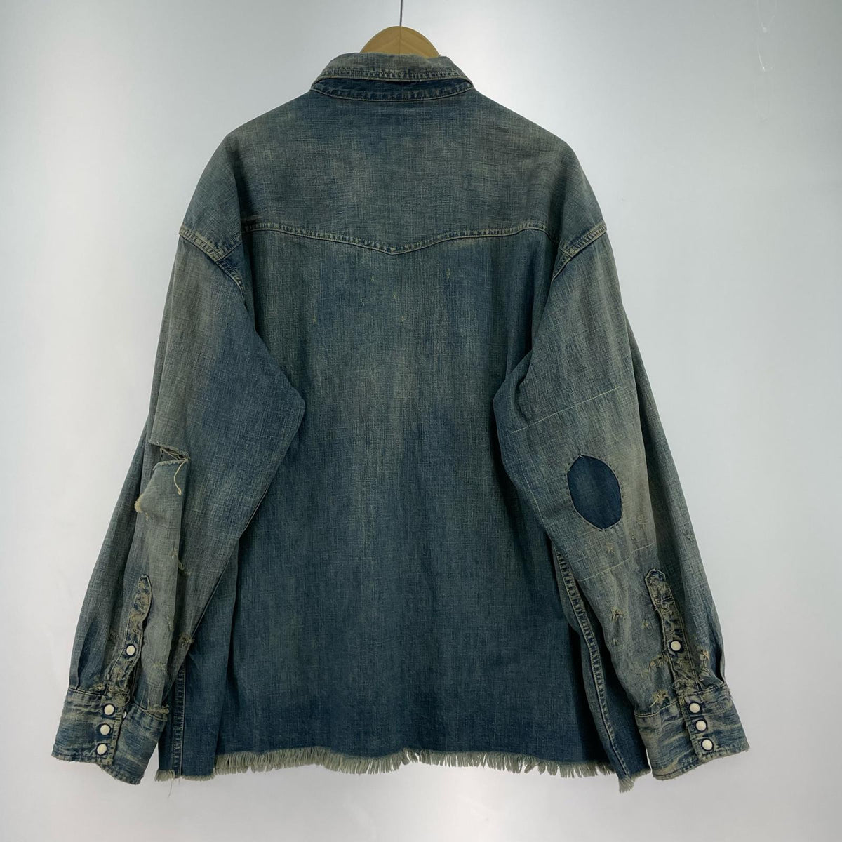 長袖シャツ SAINT MICHAEL Denim Shirt DENIM Blue 加工ｳｴｽﾀﾝﾃﾞﾆﾑｼｬﾂ XL ｲﾝﾃﾞｨｺﾞ ブルー