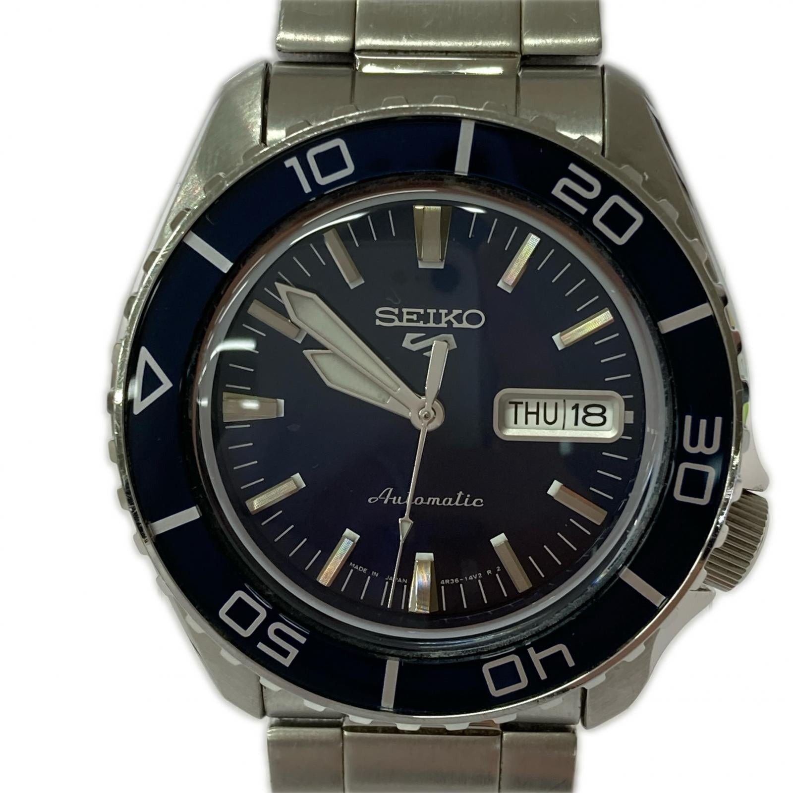 腕時計 4R36-16D0/SEIKO5 SPORTS/自動巻き/シルバーカラー青