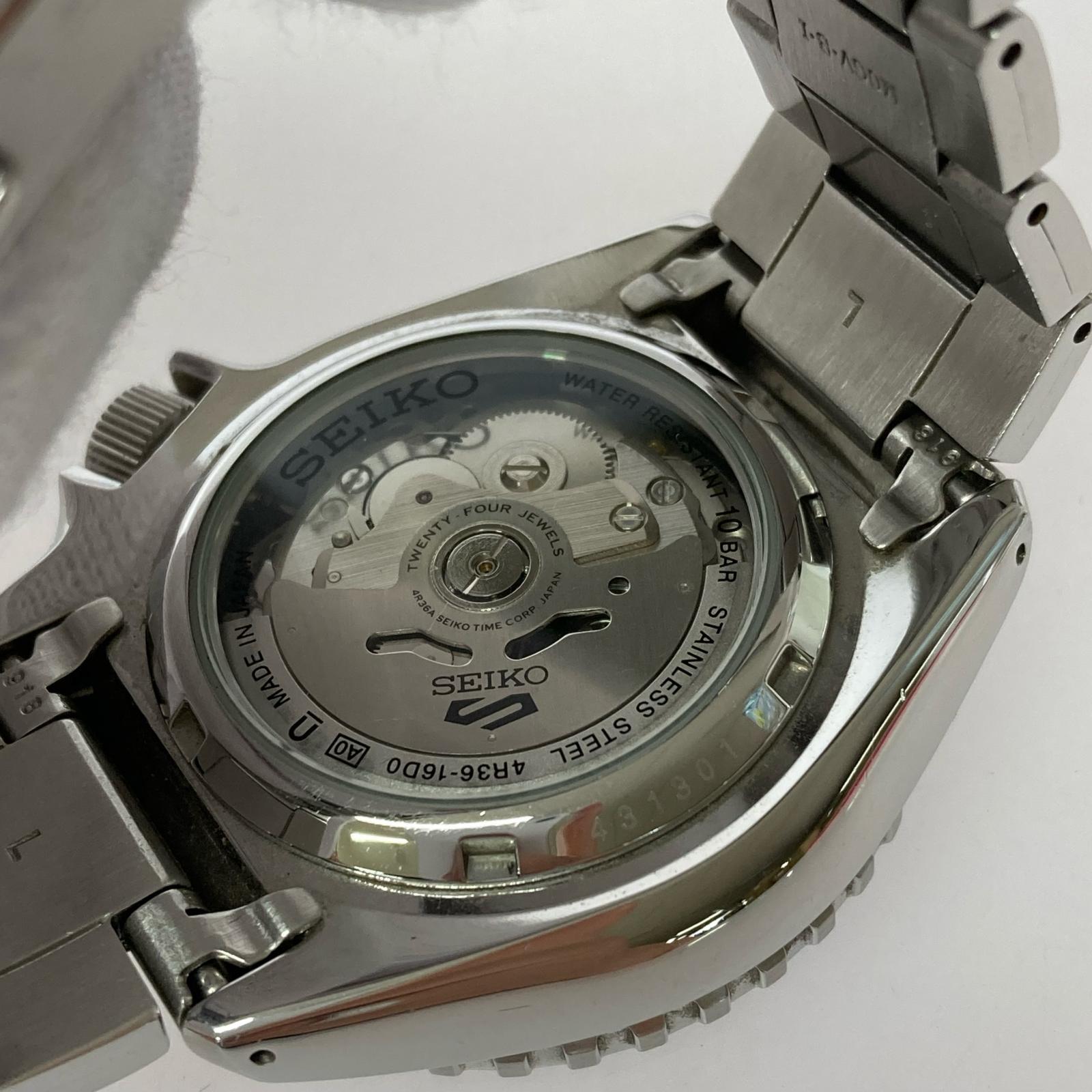 腕時計 4R36-16D0/SEIKO5 SPORTS/自動巻き/シルバーカラー青