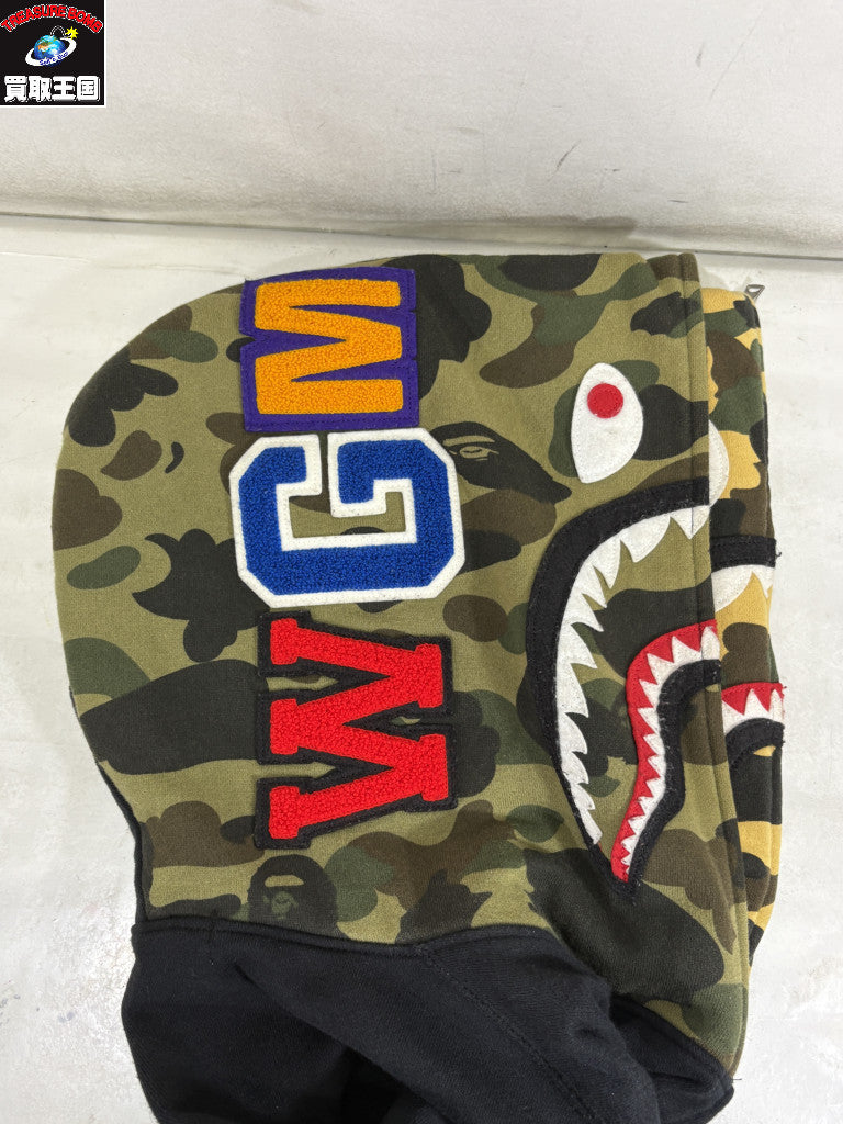パーカー SHARK FULL ZIP DOUBLE HOODIE M