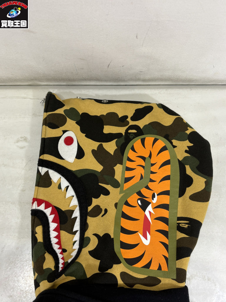 パーカー SHARK FULL ZIP DOUBLE HOODIE M