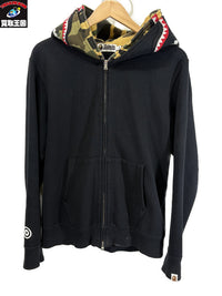 パーカー SHARK FULL ZIP DOUBLE HOODIE M