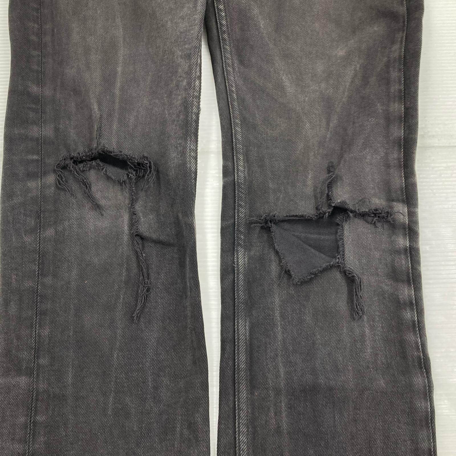 パンツ スキニー ブラック ダメージ加工 S S ブラック