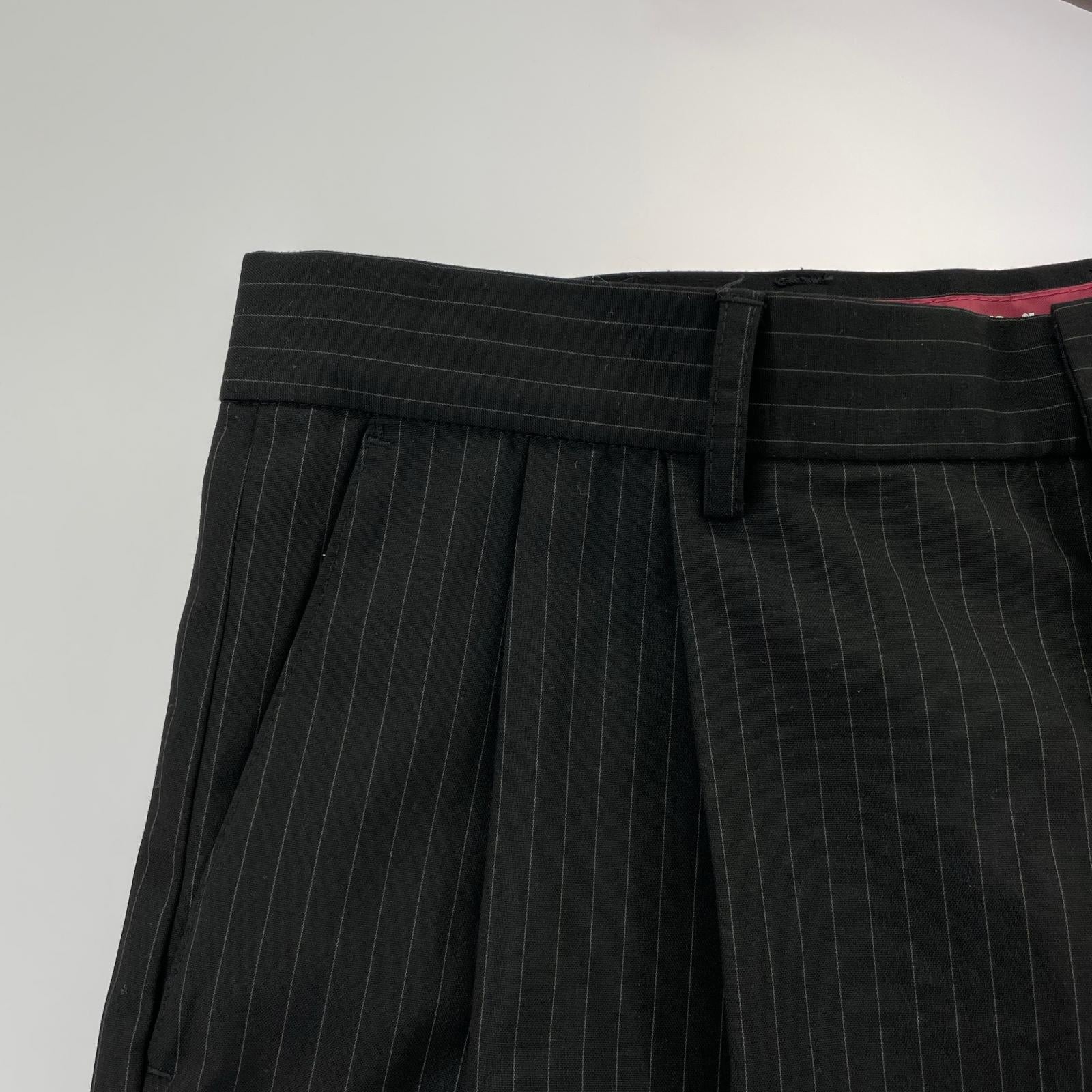 パンツ スラックス ストライプ ブラック ブラック