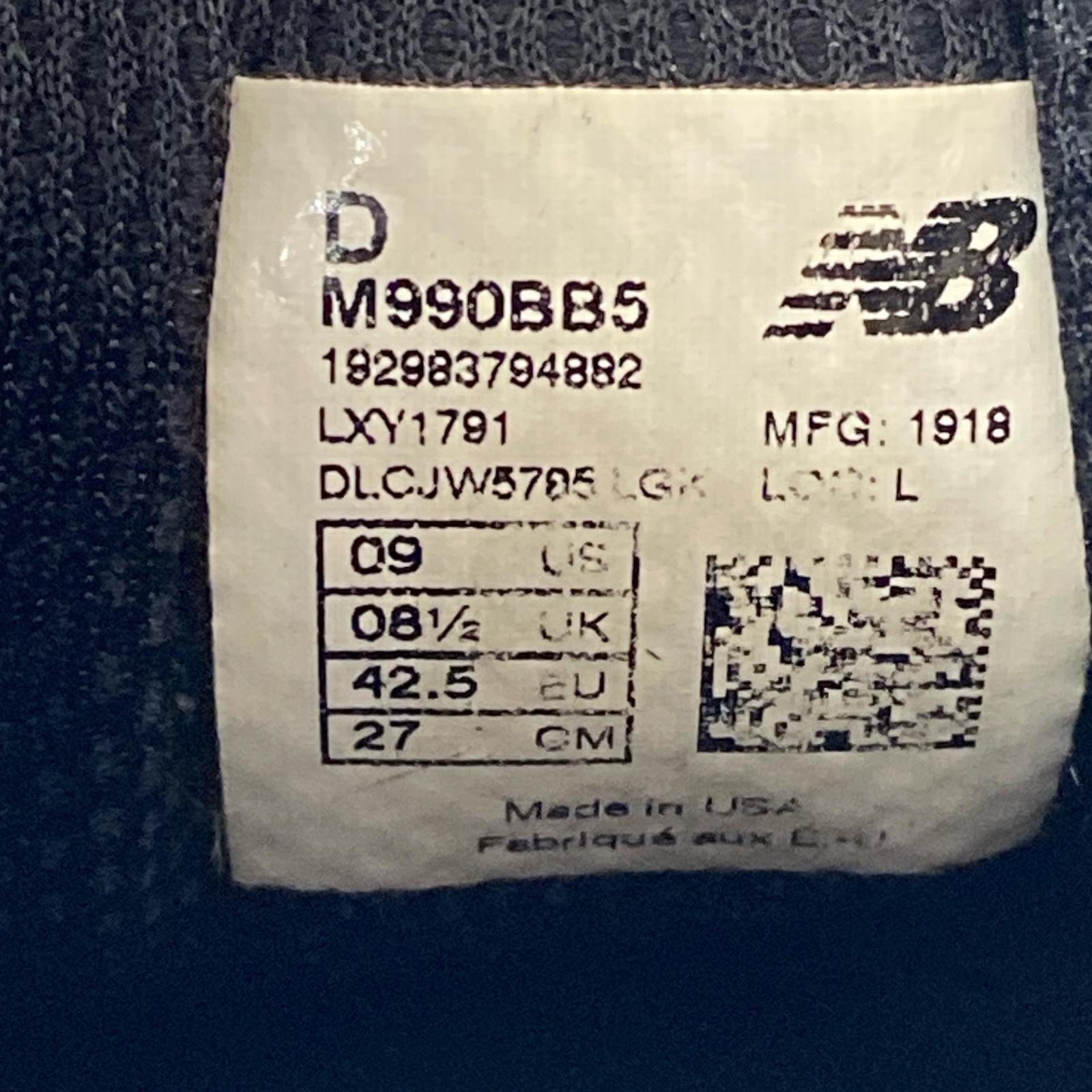 スニーカー M990BB5 27.0cm 27cm (US9 UK8 1/2 EU44) ブラック