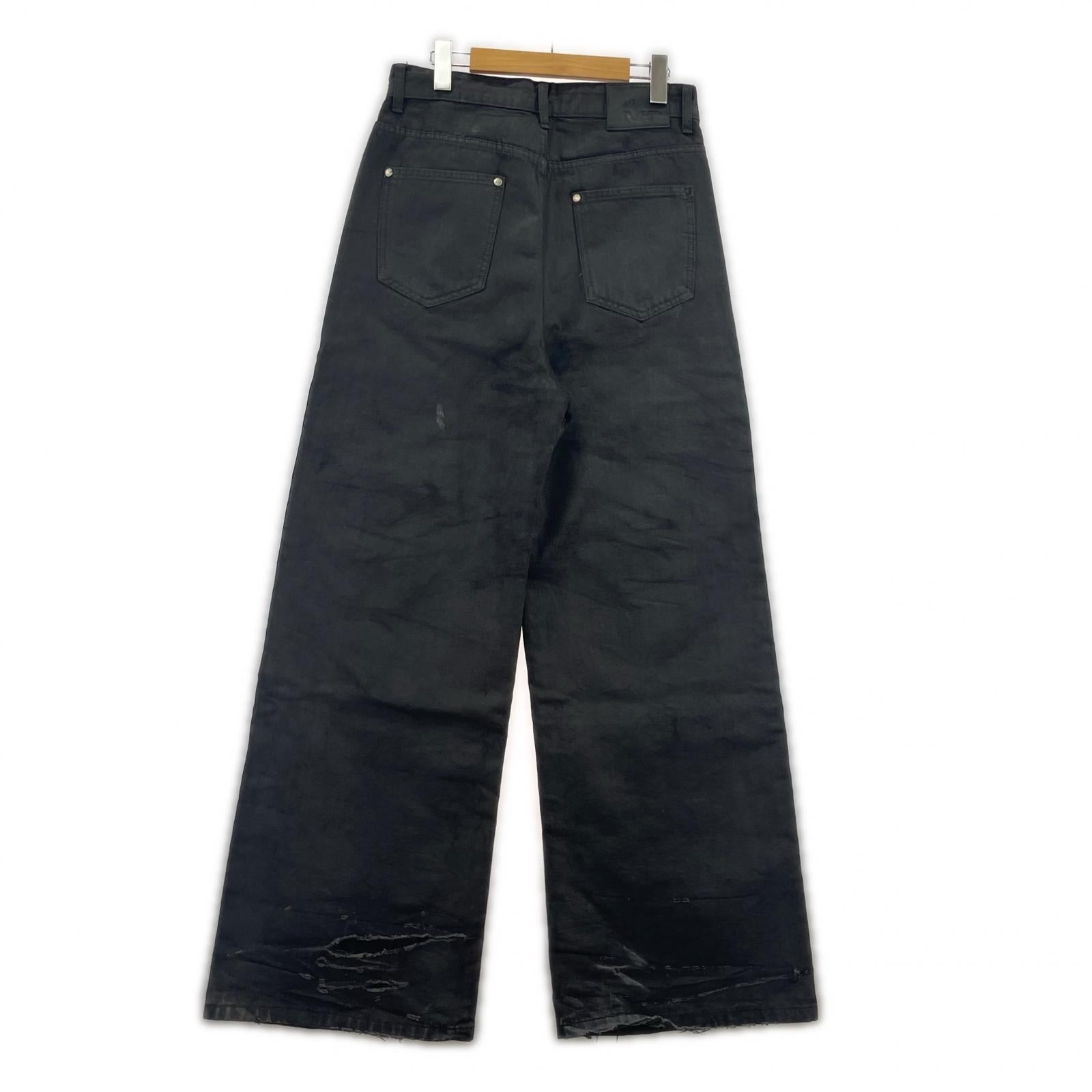 デニムパンツ vanishv coatedpants ブラック