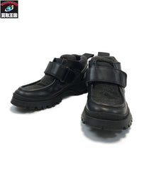 PRADA モカシン ベルクロ スニーカー レザー/ウール 黒 35 1/2