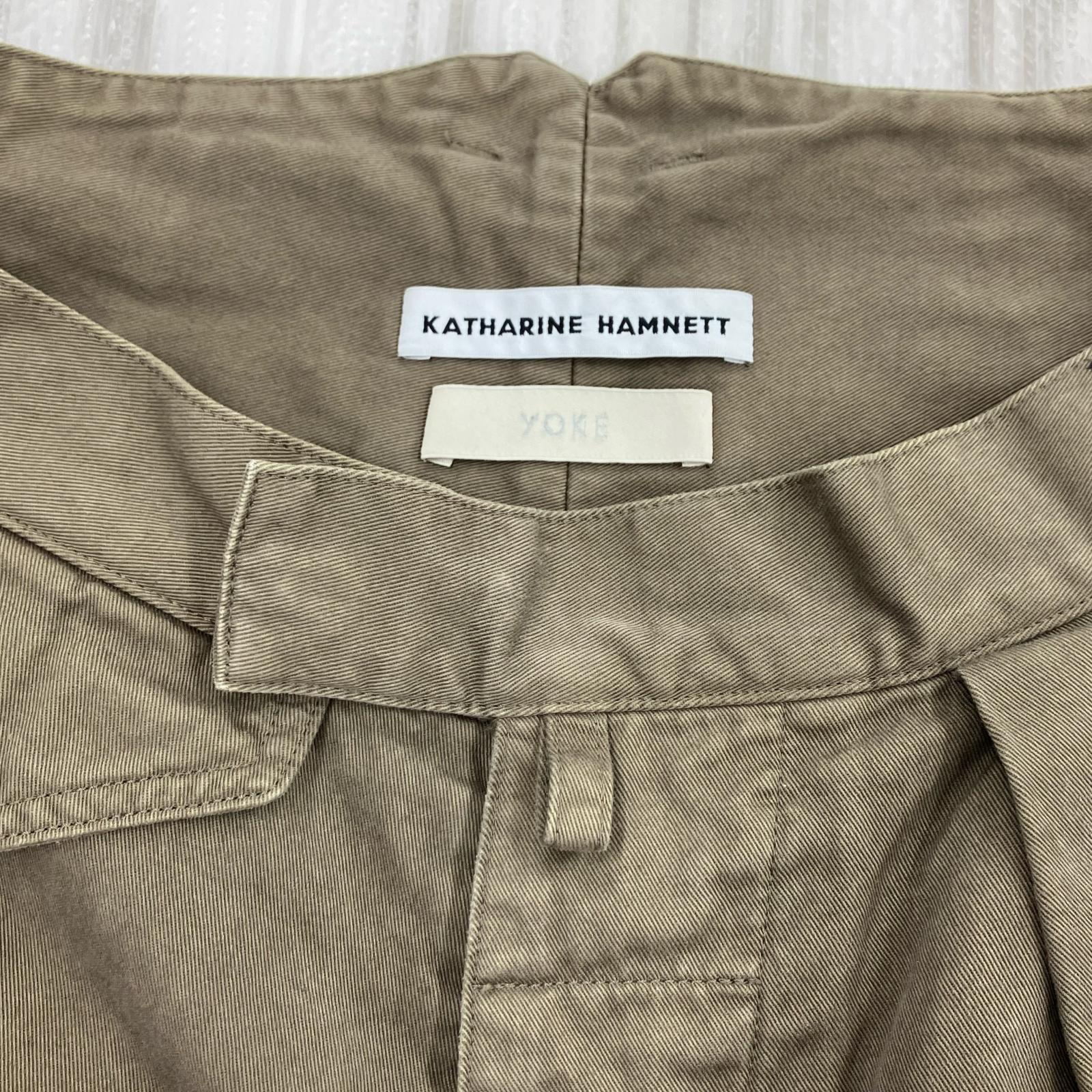 パンツ KATHARINE HAMNETT×YOKE Organic Cotton Wide-leg Work Pants (W34) カーキ