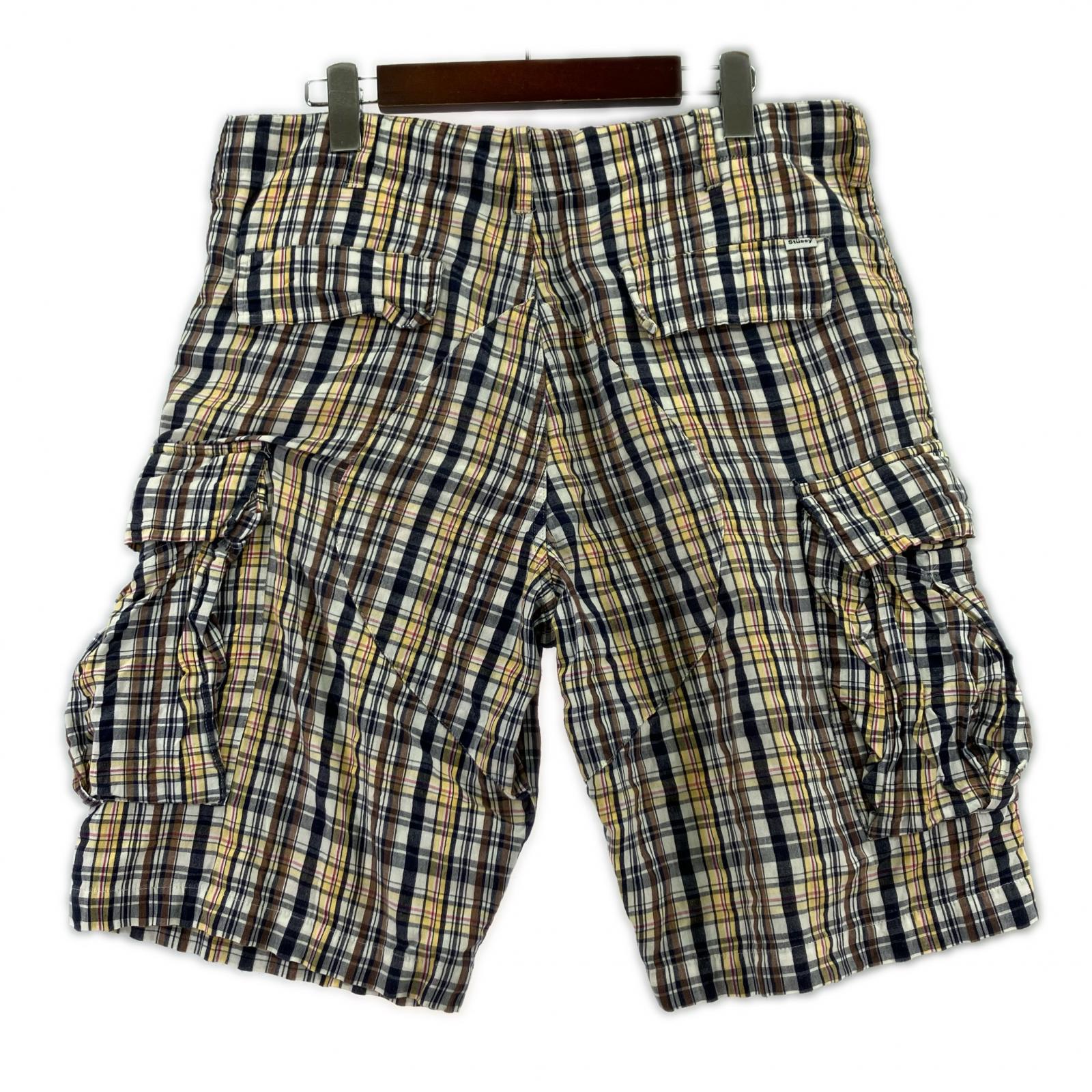 ショートパンツ 00s STUSSY カーゴショーツ マドラスチェック (32) 32