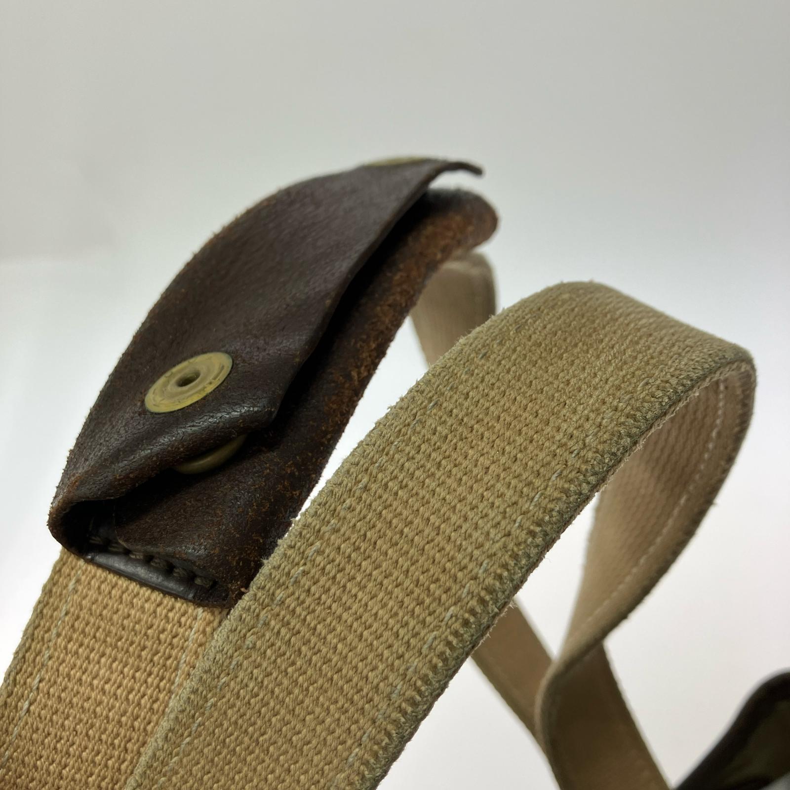 その他バッグ JOHN CHAPMAN レザー×キャンバス トートバッグ カーキ