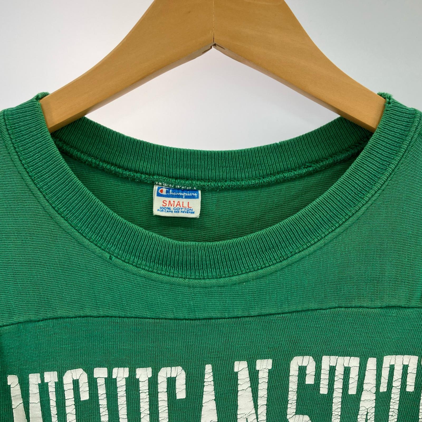 長袖Ｔシャツ 70s バータグ フットボールTEE 緑 (S) S グリーン