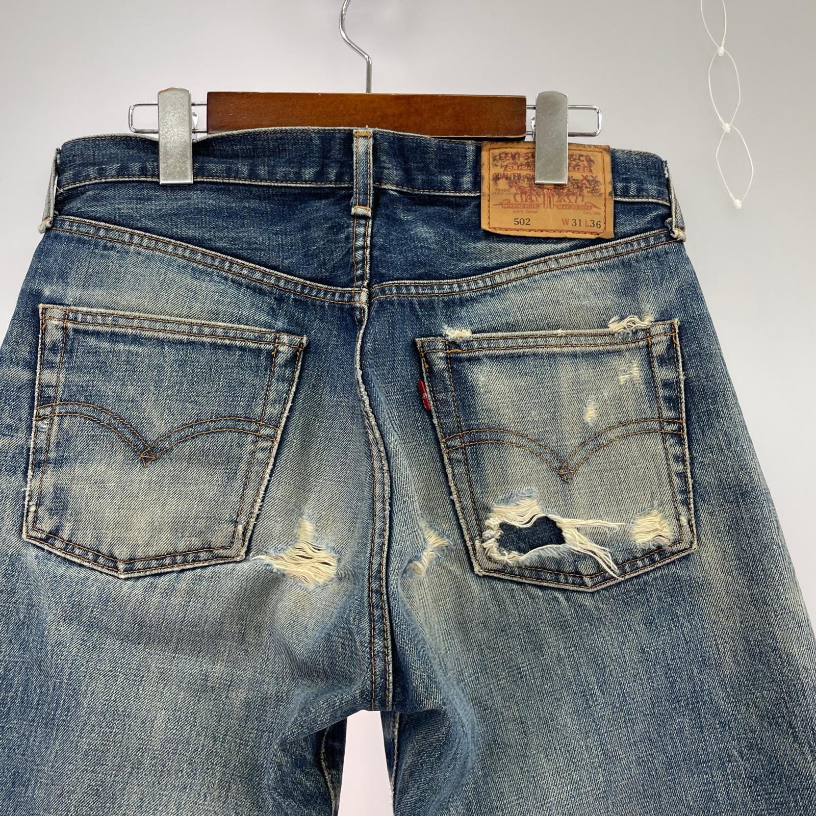 デニムパンツ 502XX 日本製 赤耳 BIGE 31 ブルー