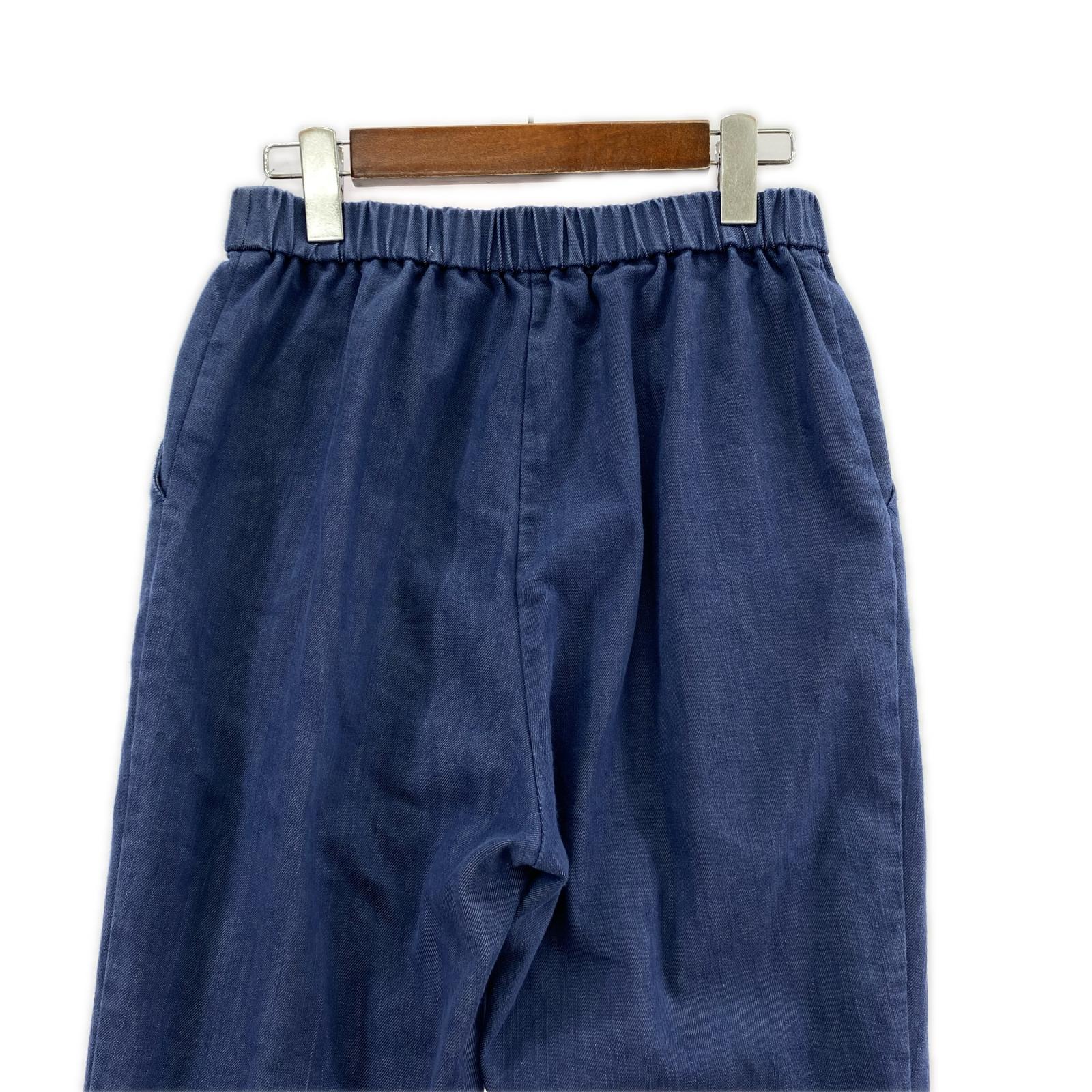 デニムパンツ yori デニムライクスティックパンツ 38 ブルー