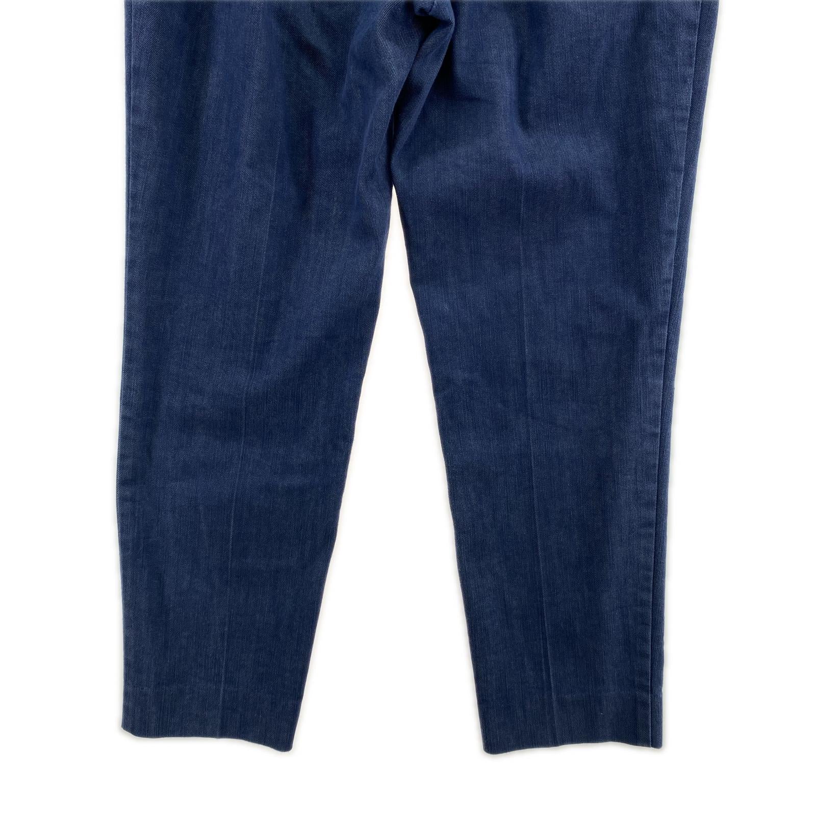 デニムパンツ yori デニムライクスティックパンツ 38 ブルー